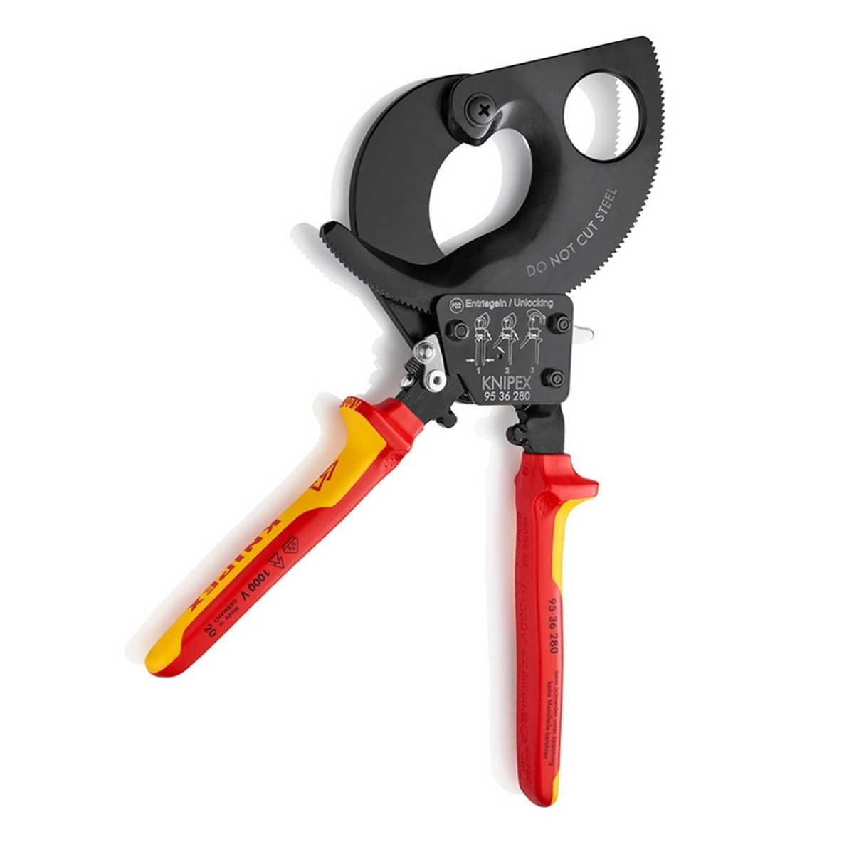คีมตัดสายไฟแบบเฟือง ด้าม VDE 280 มม. KNIPEX รุ่น 9536280 รูปที่ 2