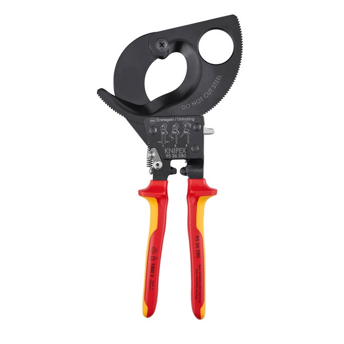 คีมตัดสายไฟแบบเฟือง ด้าม VDE 280 มม. KNIPEX รุ่น 9536280 รูปที่ 3