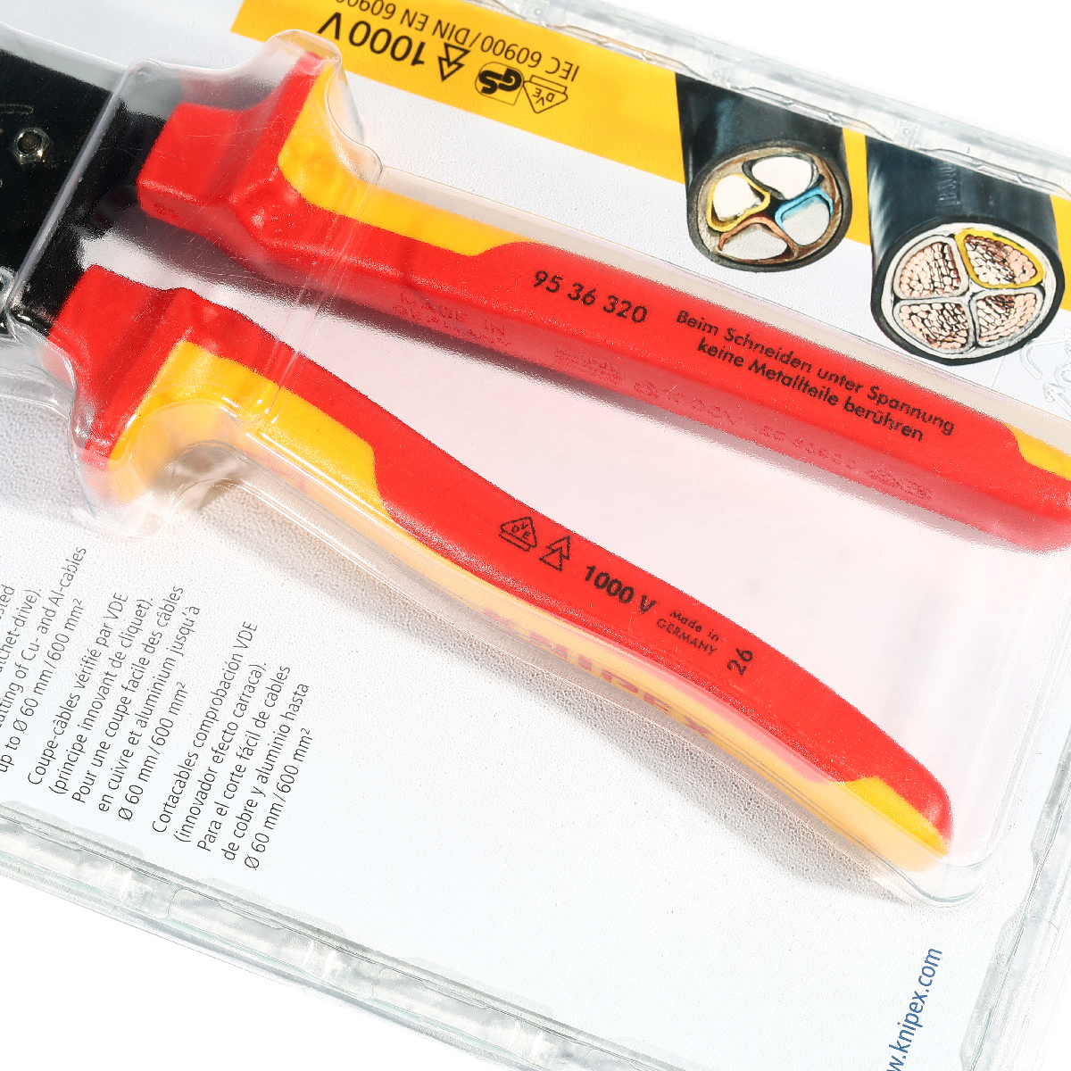 คีมตัดสายไฟแบบเฟือง ด้าม VDE 320 มม. KNIPEX รุ่น 9536320 รูปที่ 3