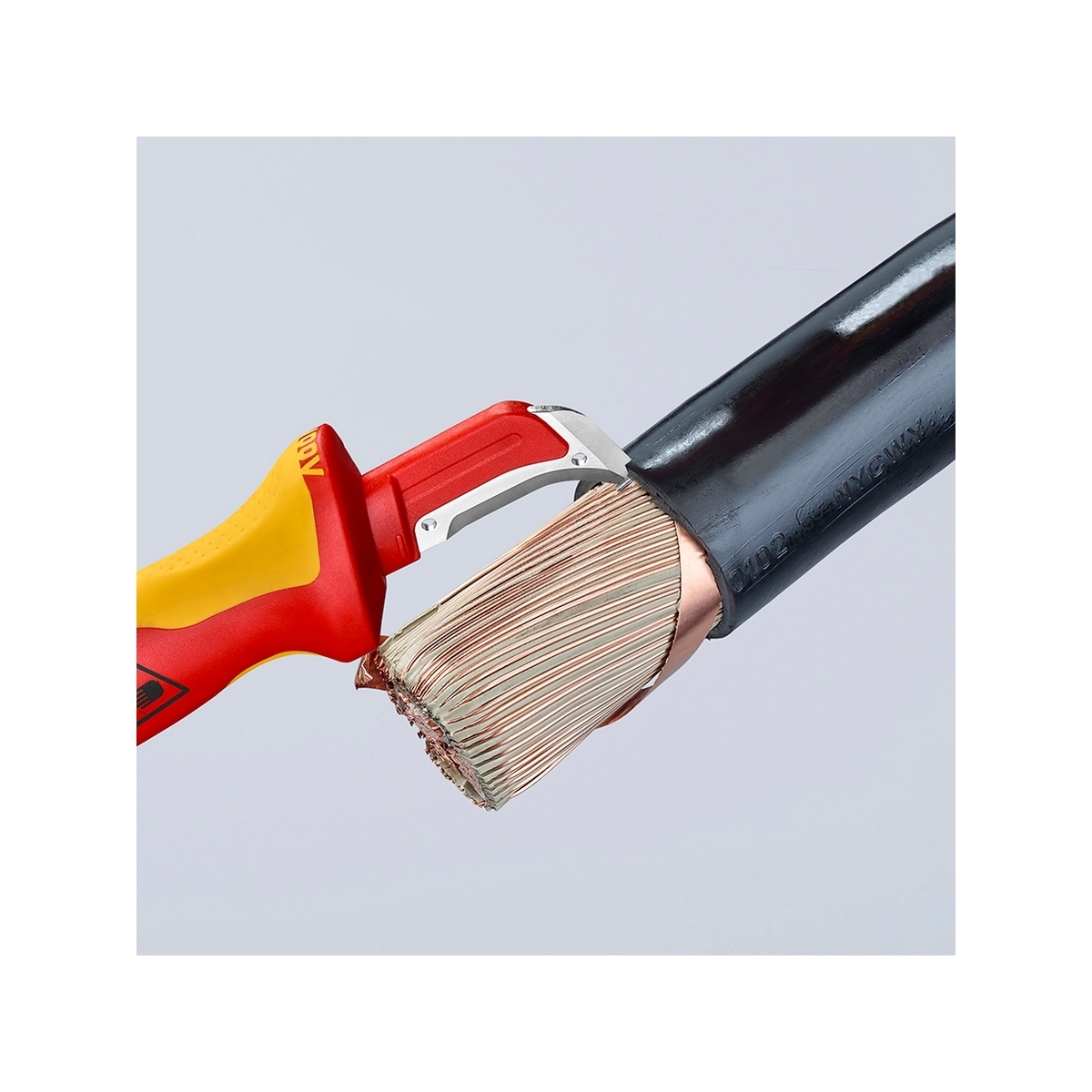 มีดปอกสายไฟพร้อมใบรองมีด ด้ามกันไฟ KNIPEX รุ่น 9855 รูปที่ 5