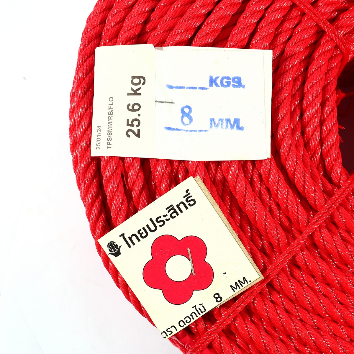 ตราดอกไม้ สีแดง เชือกไนล่อน 8 มม.(B) KT รูปที่ 4