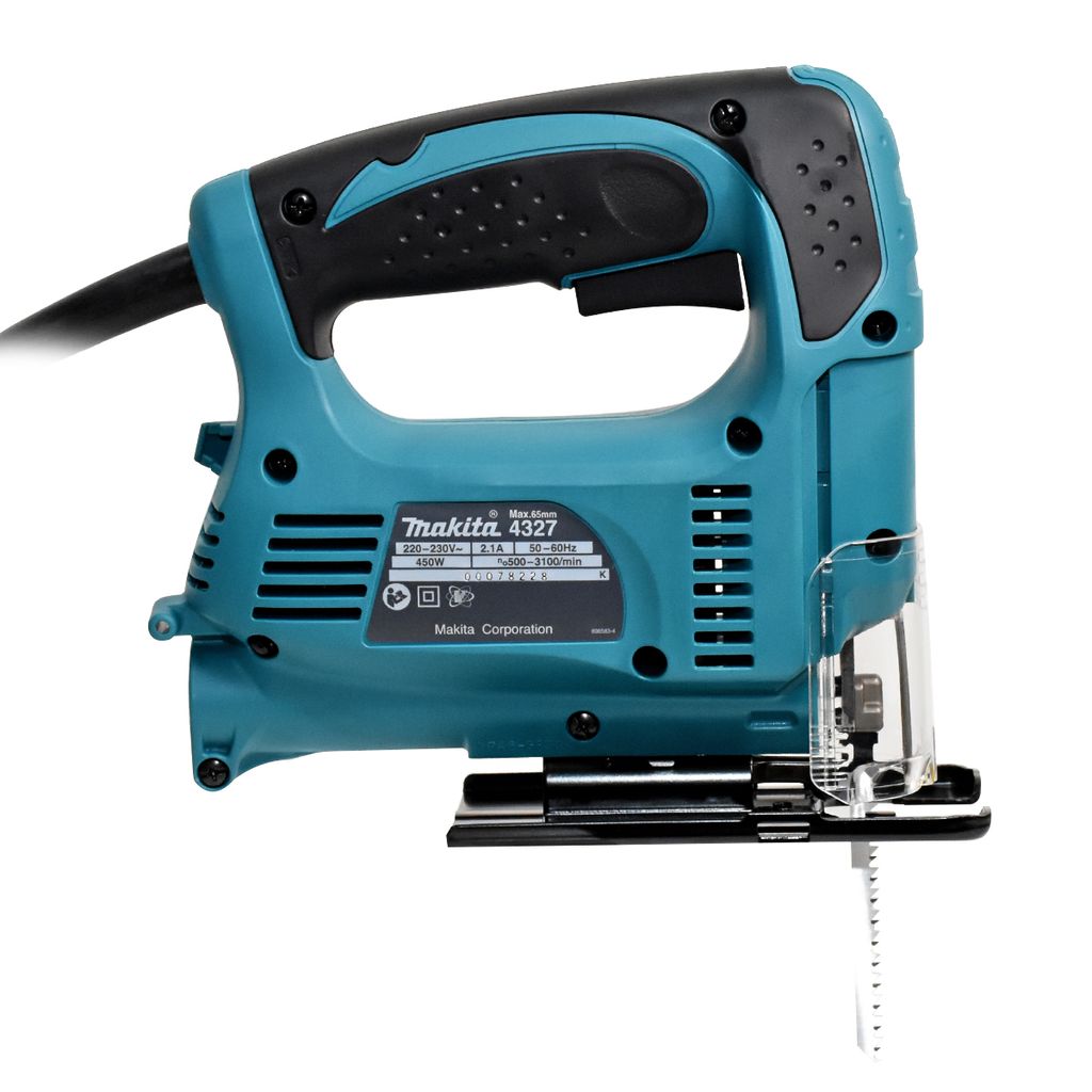 MAKITA เลื่อยจิ๊กซอว์ปรับรอบ B-TYPE กำลังไฟ 450 วัตต์ รุ่น 4327 ความยาวช่วงชัก 18 มม. (11/16 นิ้ว) ความเร็วช่วงชัก 500 - 3,100 จังหวะ/นาที มีระบบกำจัดฝุ่น ฉนวน 2 ชั้น (มากีต้า) รูปที่ 2
