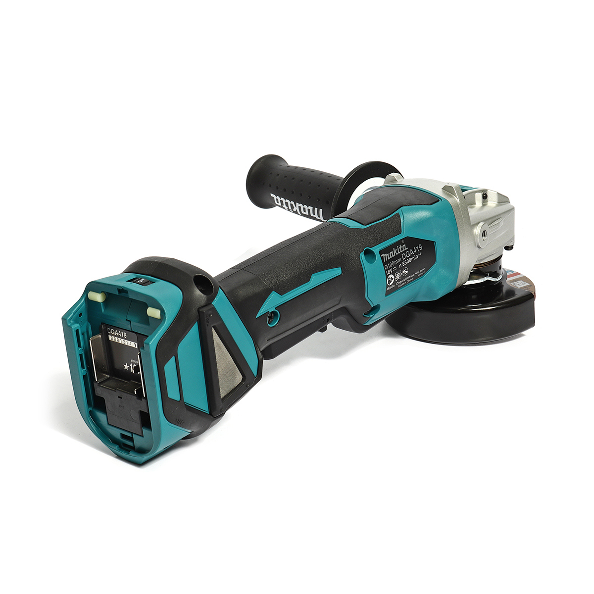 MAKITA เครื่องเจียรไร้สาย 18 โวลต์ รุ่น DGA419 ขนาด 4 นิ้ว (ไม่รวมแบตเตอรี่และแท่นชาร์จ) ความเร็วรอบตัวเปล่า 3,000 - 8,500 รอบ/นาที (มากีต้า) รูปที่ 4
