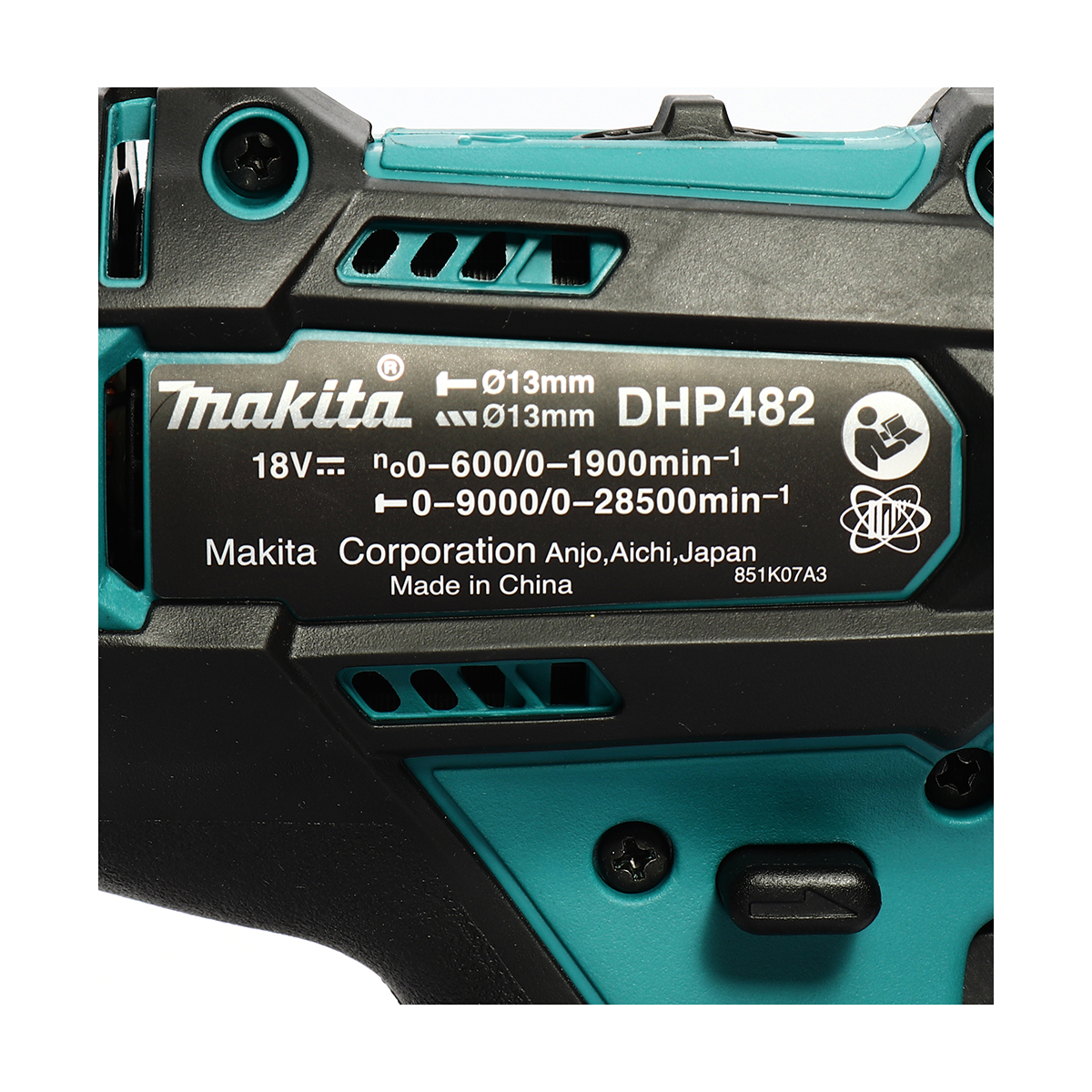 MAKITA สว่านกระแทกไร้สาย 18 โวลต์ รุ่น DHP482SFX7 ขนาด 1/2 นิ้ว (รวมแบตเตอรี่และแท่นชาร์จ) ความเร็วรอบตัวเปล่า สูง 0 - 1,900 รอบ/นาที (มากีต้า) รูปที่ 5