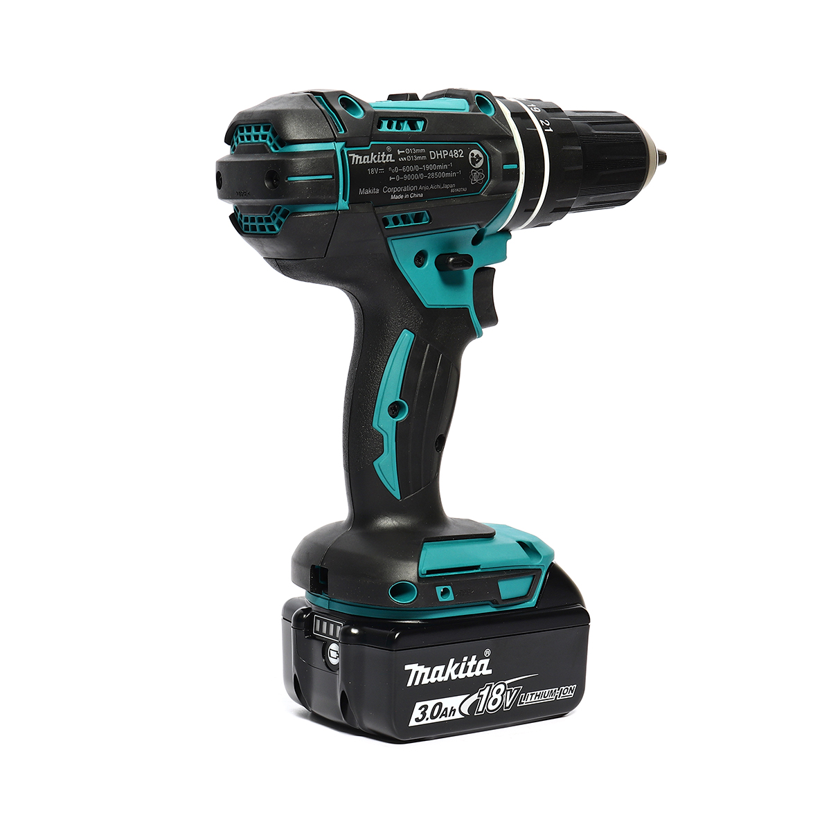 MAKITA สว่านกระแทกไร้สาย 18 โวลต์ รุ่น DHP482SFX7 ขนาด 1/2 นิ้ว (รวมแบตเตอรี่และแท่นชาร์จ) ความเร็วรอบตัวเปล่า สูง 0 - 1,900 รอบ/นาที (มากีต้า) รูปที่ 3