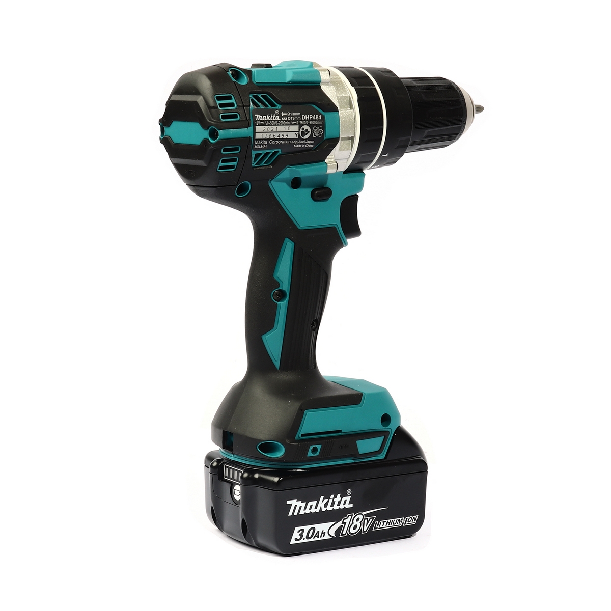 MAKITA สว่านกระแทกไร้สาย 18 โวลต์ รุ่น DHP484RFE ขนาด 1/2 นิ้ว (รวมแบตเตอรี่และแท่นชาร์จ) ความเร็วรอบตัวเปล่า สูง 0 - 2,000 รอบ/นาที (มากีต้า) รูปที่ 4