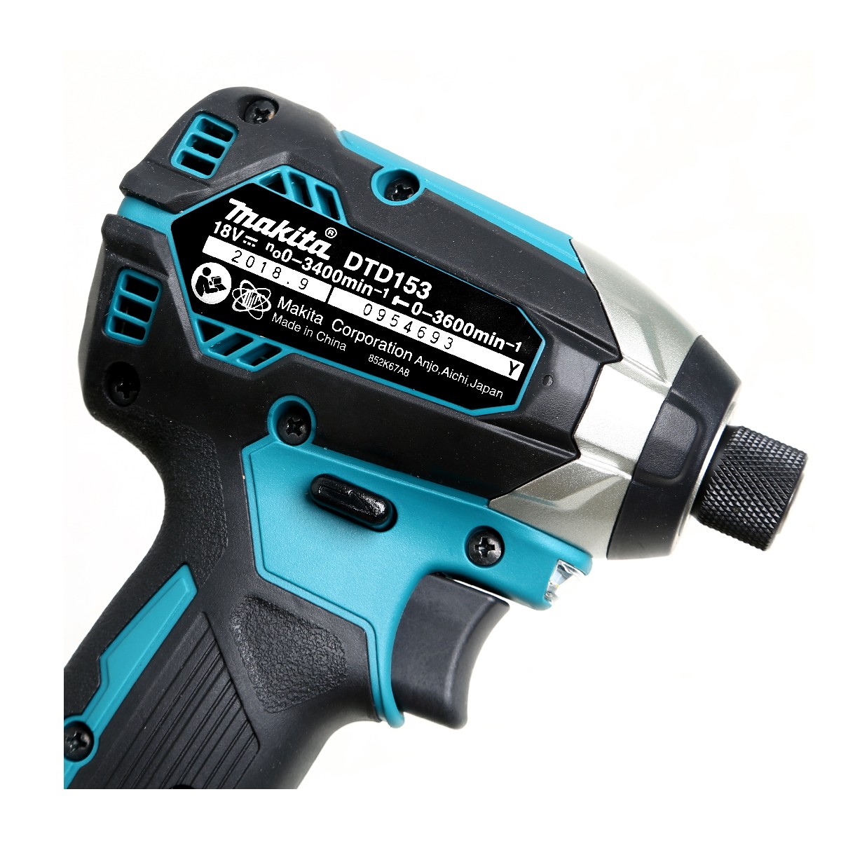 MAKITA สว่านไขควงกระแทกไร้สาย 18 โวลต์ รุ่น DTD153Z (ไม่รวมแบตเตอรี่และแท่นชาร์จ) ความเร็วรอบตัวเปล่า 0 - 3,400 รอบ/นาที (มากีต้า) รูปที่ 3