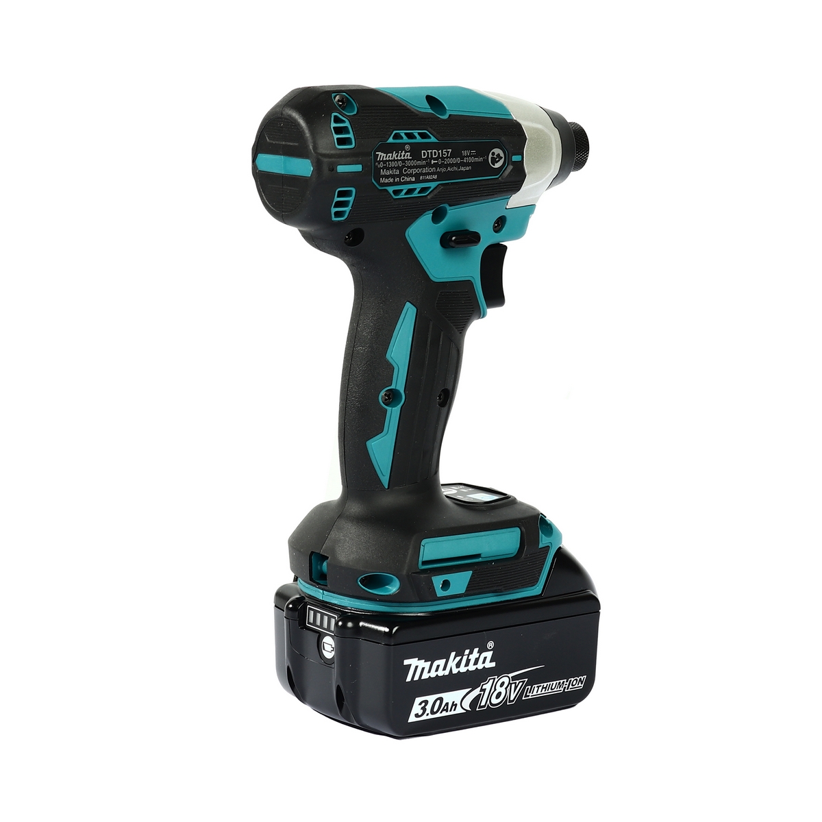 MAKITA สว่านอิมแพคไร้สาย 18V รุ่น DTD157RFJ (รวมแบตเตอรี่ 3.0A และแท่นชาร์จ) แรงบิดสูงสุด 140 N·m (1240 in.lbs.) (มากีต้า) รูปที่ 4