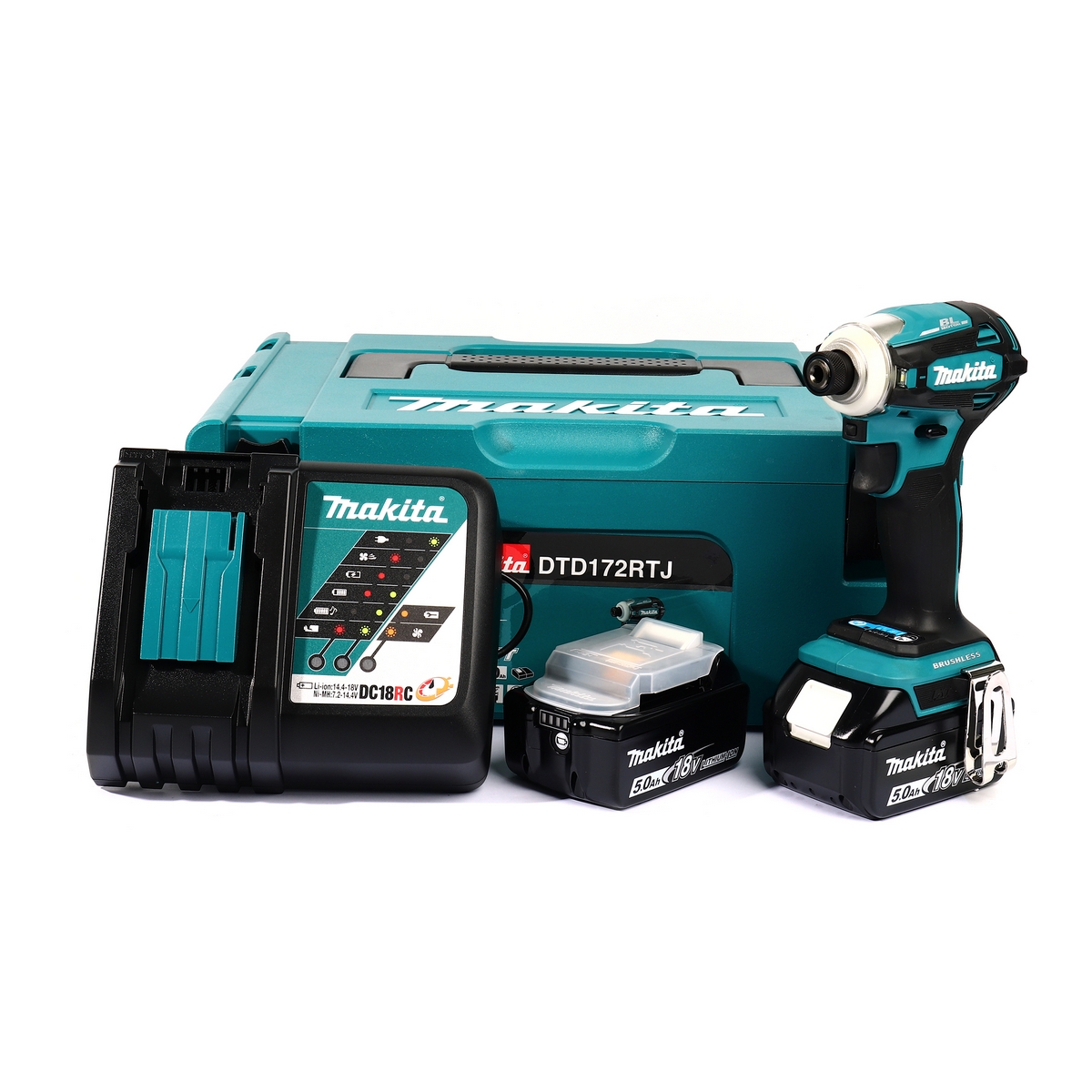 MAKITA สว่านไขควงกระแทกไร้สาย 18 โวลต์ รุ่น DTD172RTJ (รวมแบตเตอรี่และแท่นชาร์จ) แรงบิดสูงสุด 180 นิวตันเมตร (มากีต้า) ราคา ฿12,210