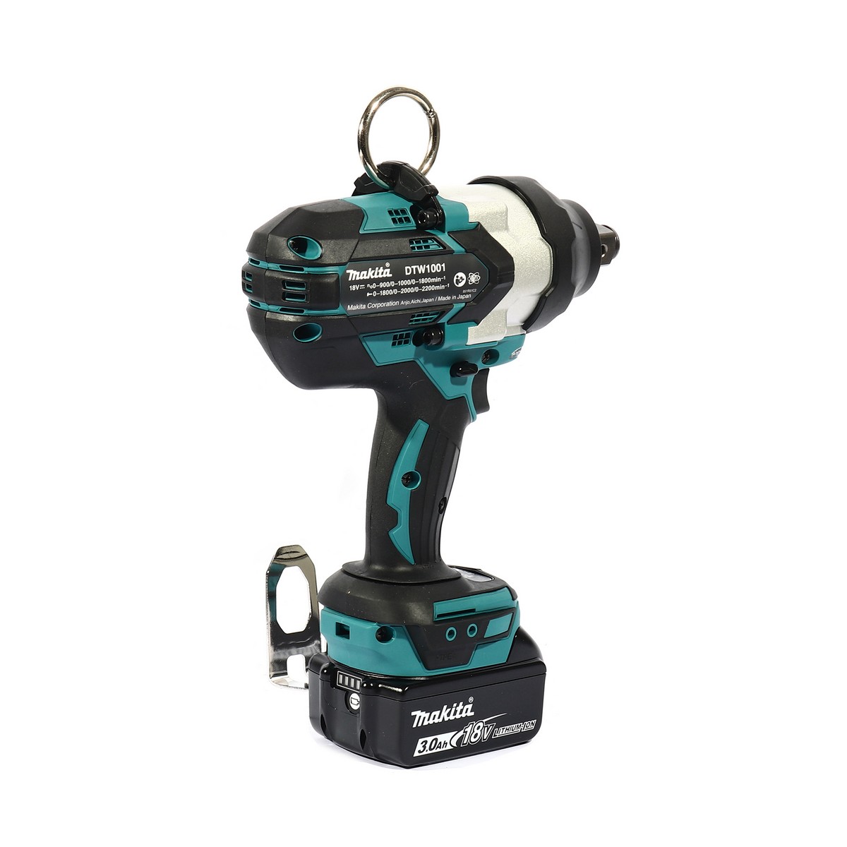 MAKITA เครื่องขันบล็อกไร้สาย 18 โวลต์ รุ่น DTW1001JX3 (รวมแบตเตอรี่และแท่นชาร์จ) ความเร็วรอบตัวเปล่า (Hard) 0 - 1,800 รอบ/นาที (มากีต้า) รูปที่ 4
