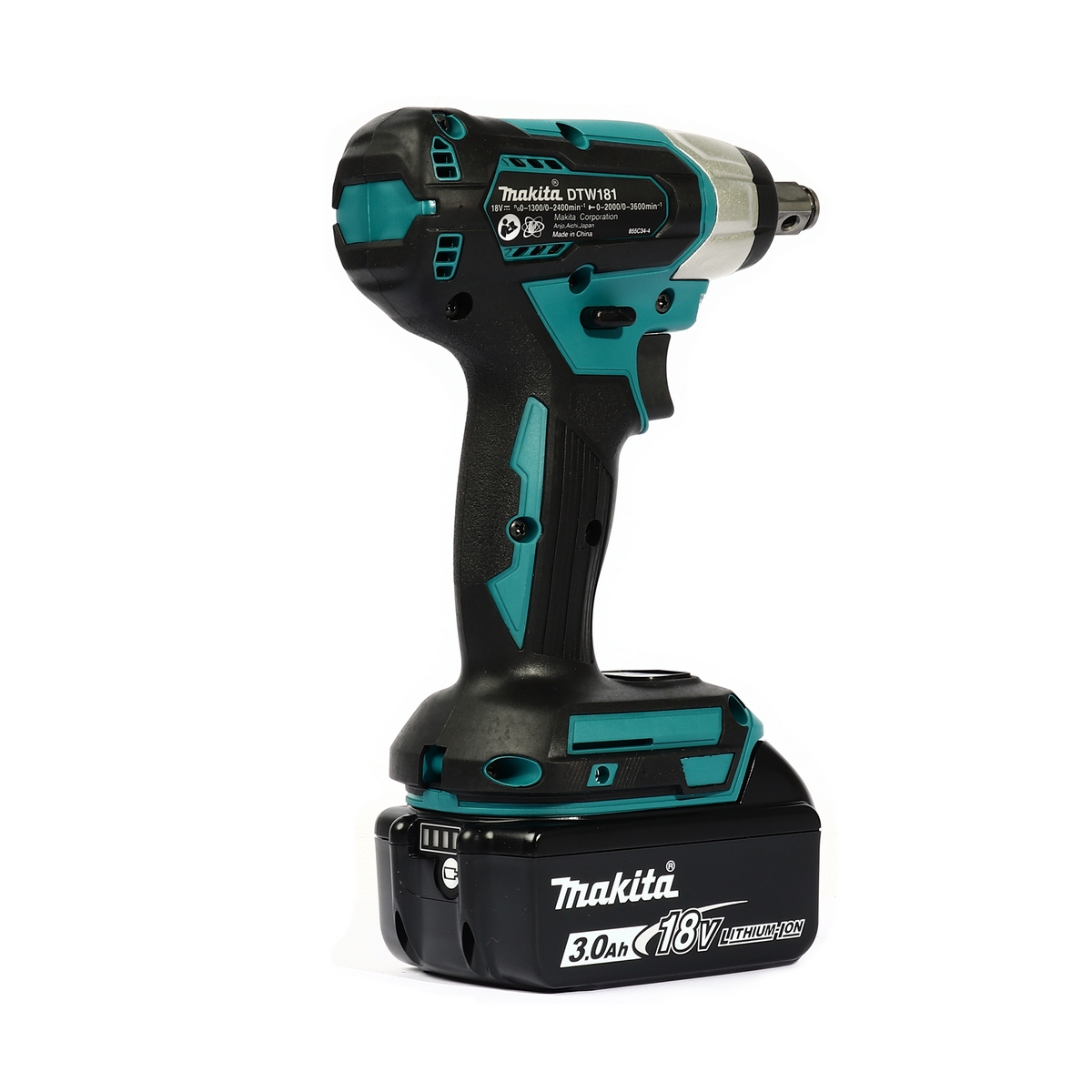 MAKITA เครื่องขันบล็อกไร้สาย 18 โวลต์ รุ่น DTW181RFE (รวมแบตเตอรี่และแท่นชาร์จ) ความเร็วรอบตัวเปล่า (Hard) 0 - 2,400 รอบ/นาที (มากีต้า) รูปที่ 4