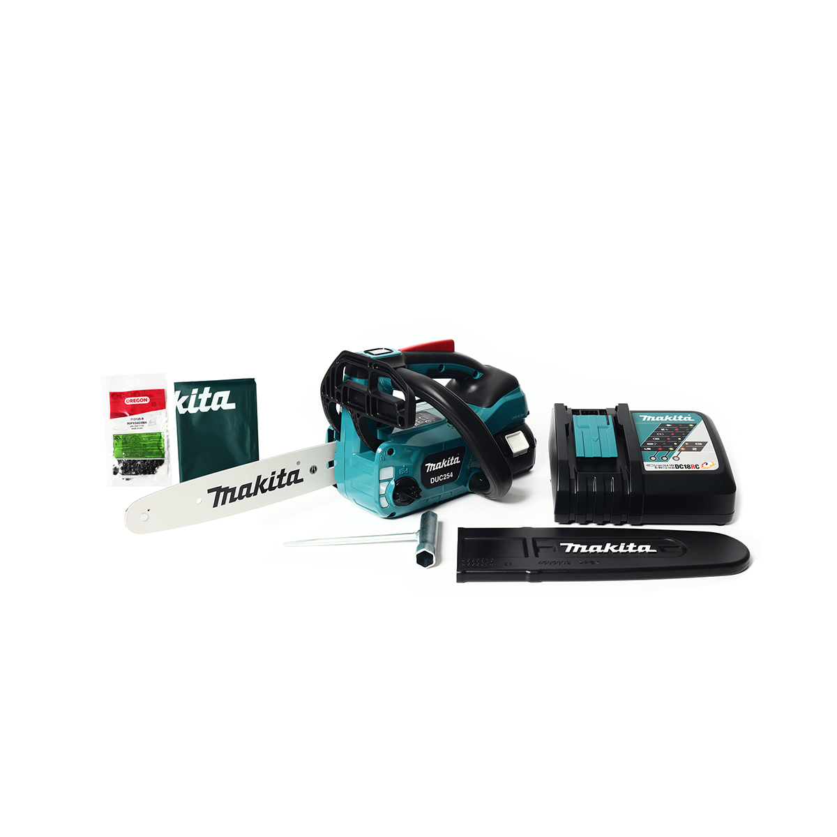 MAKITA เลื่อยโซ่ไร้สาย 18 โวลต์ รุ่น DUC254RF ความยาวบาร์ 10 นิ้ว (รวมแบตเตอรี่-แท่นชาร์จ) ความจุถังน้ำมันโซ่ 140 มิลลิลิตร (มากีต้า) รูปที่ 2