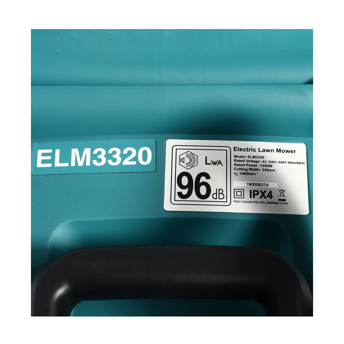 MAKITA รถเข็นตัดหญ้าไฟฟ้า ขนาด 330 มม. กำลังไฟ 1,200 วัตต์ รุ่น ELM3320 ความจุกล่องหญ้า 30 ลิตร ความเร็วรอบตัวเปล่า 3,400 รอบ/นาที (มากีต้า) รูปที่ 4