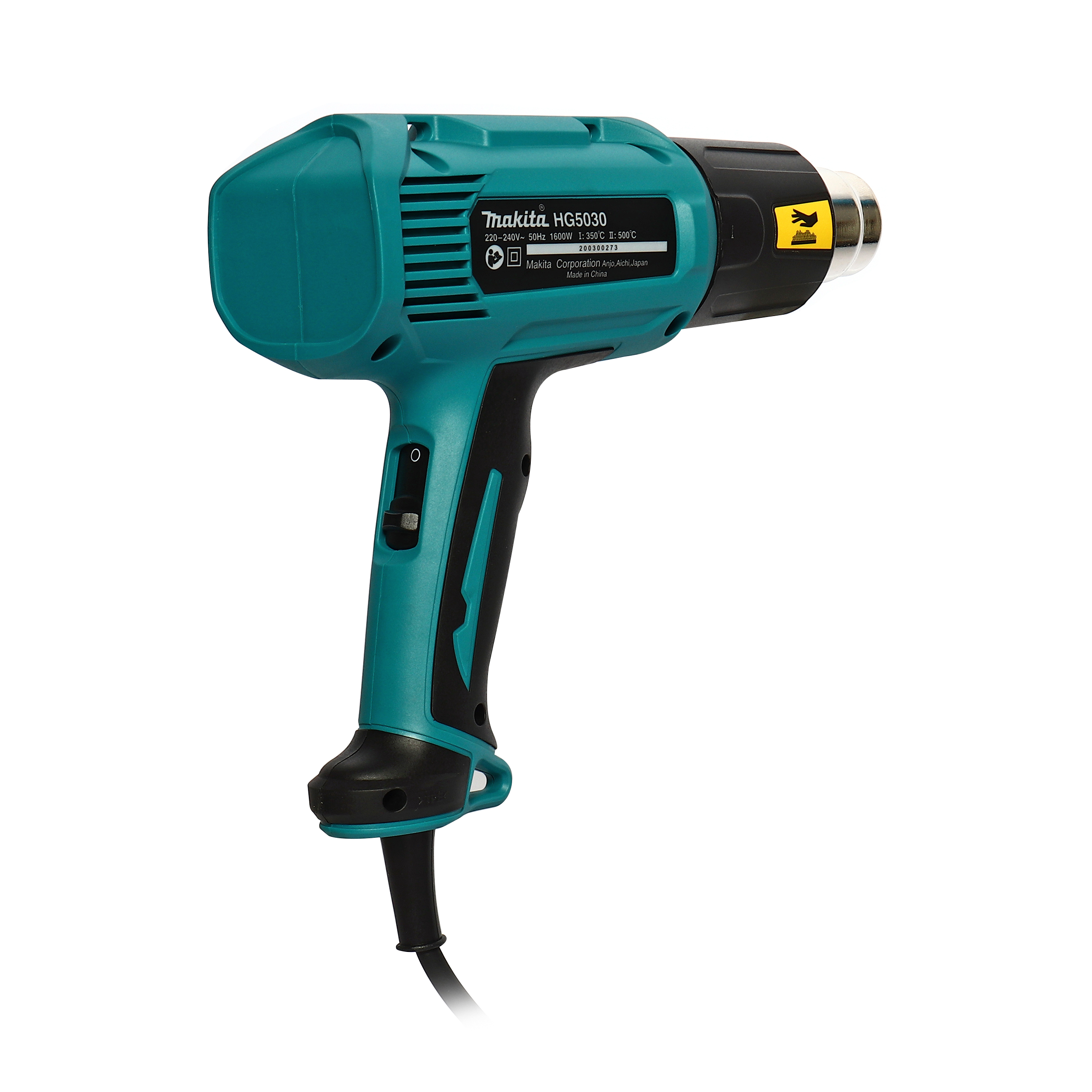 MAKITA เครื่องเป่าลมร้อนไฟฟ้า กำลังไฟ 1,600 วัตต์ รุ่น HG5030 ปริมาณการไหลของอากาศสูงถึง 500 ลิตร/นาที ที่ 500 องศาเซลเซียส ตั้งค่าอุณหภูมิและปริมาณลมได้ 2 ระดับ (มากีต้า) รูปที่ 3
