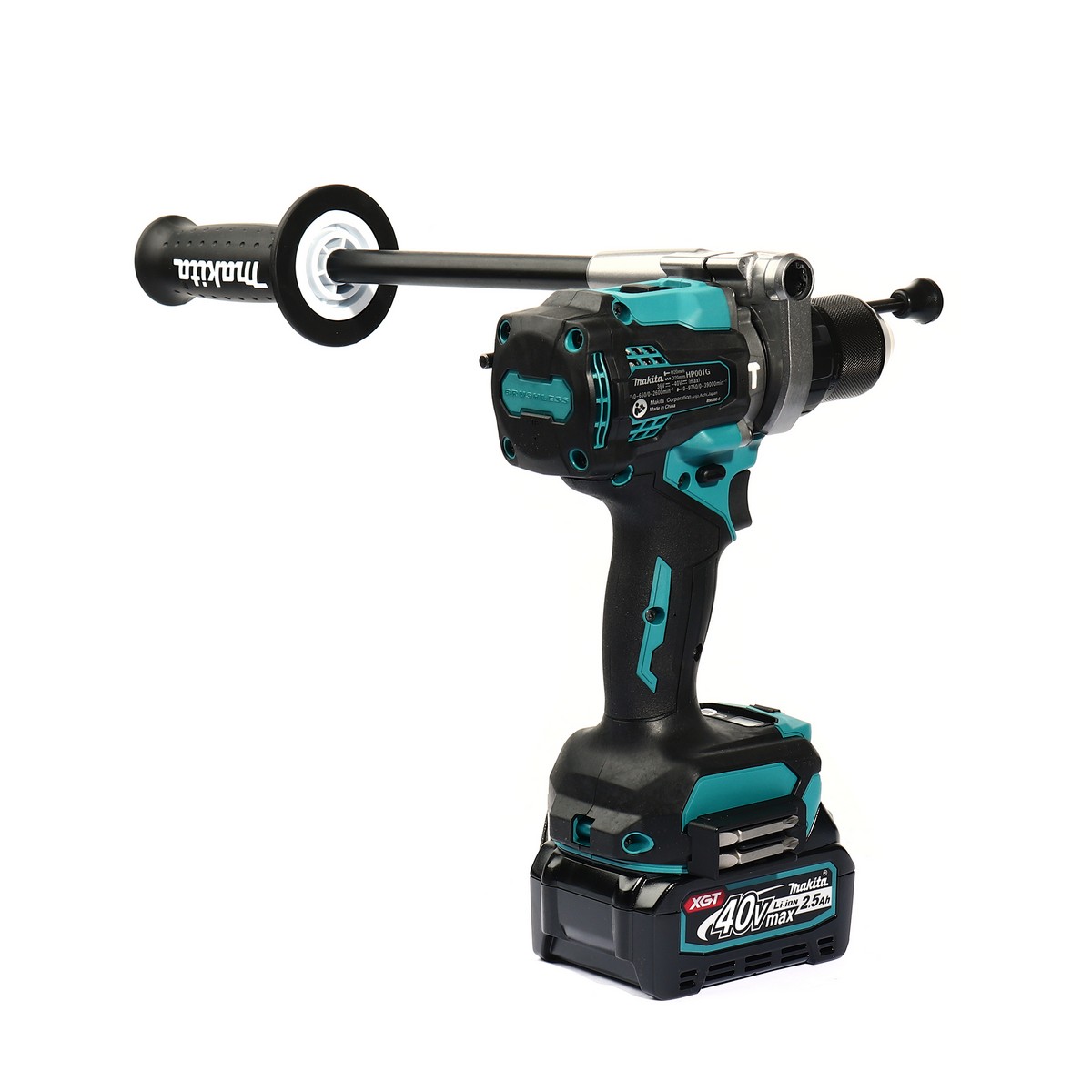 MAKITA สว่านกระแทกไร้สาย 40 โวลต์ รุ่น HP001GD101 ขนาด 1/2 นิ้ว (รวมแบตเตอรี่และแท่นชาร์จ) ความเร็วรอบตัวเปล่า สูง 0 - 2,600 รอบ/นาที (มากีต้า) รูปที่ 4