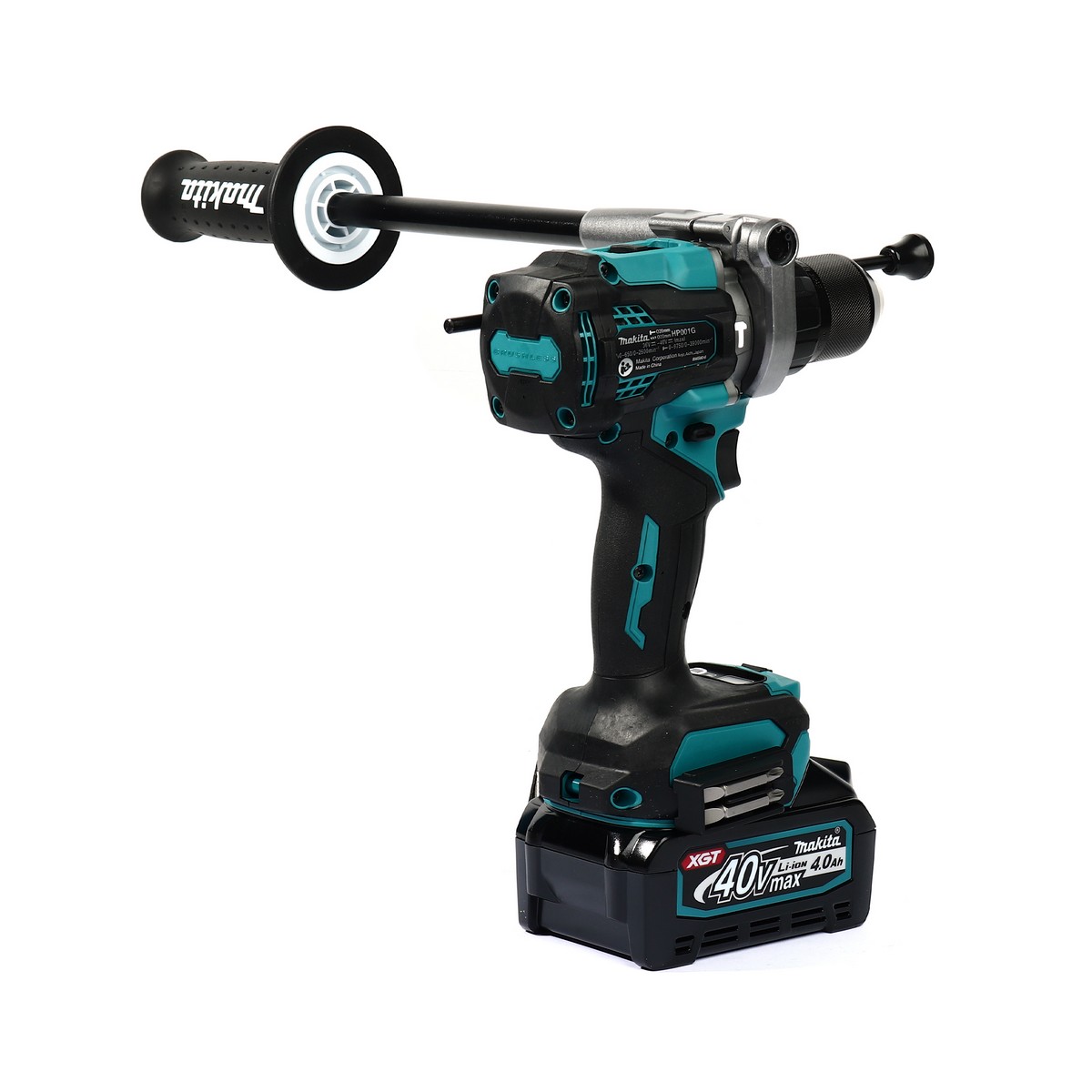 MAKITA สว่านกระแทกไร้สาย 40 โวลต์ รุ่น HP001GM101 ขนาด 1/2 นิ้ว (รวมแบตเตอรี่และแท่นชาร์จ) ความเร็วรอบตัวเปล่า สูง 0 - 2,600 รอบ/นาที (มากีต้า) รูปที่ 4