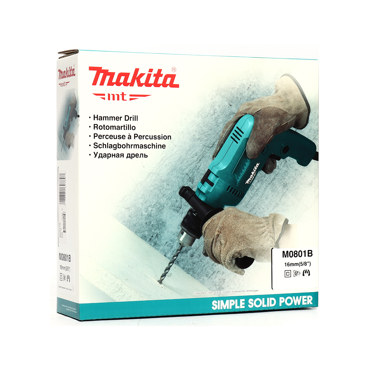 MAKITA สว่านกระแทกไฟฟ้า ขนาด 16 มม. (5/8 นิ้ว) กำลังไฟ 500 วัตต์ รุ่น M0801B ความเร็วรอบตัวเปล่า 0 - 3,200 รอบ/นาที (มากีต้า : MT-Series) รูปที่ 5