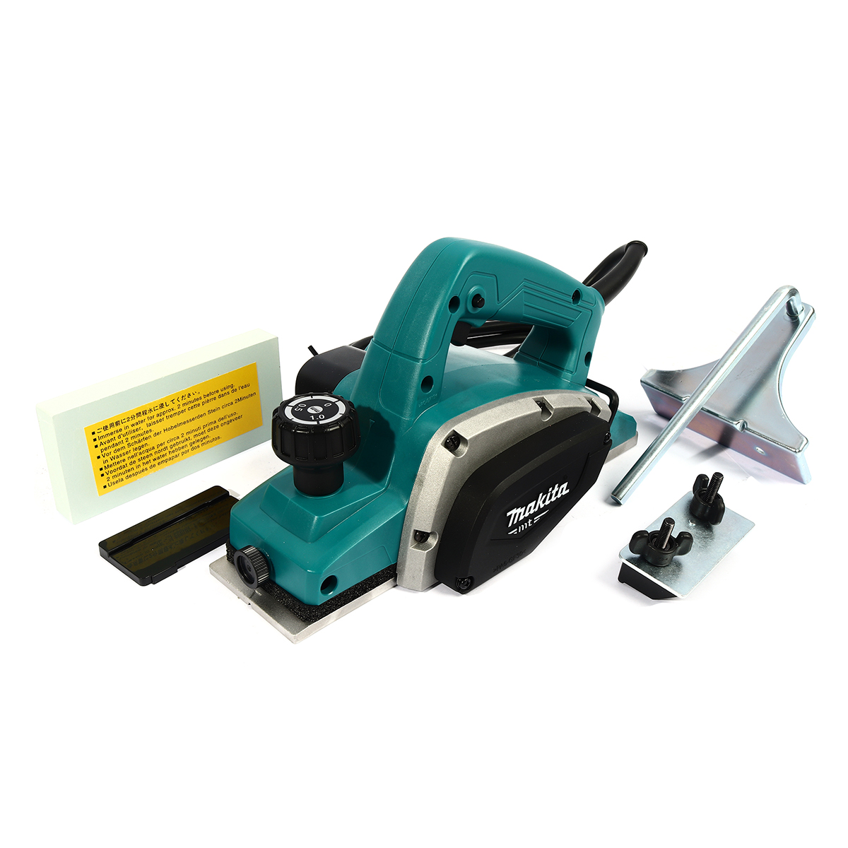 MAKITA กบไสไม้ไฟฟ้า ขนาด 3-1/4 นิ้ว (82 มม.) กำลังไฟ 500 วัตต์ รุ่น M1902B กบกินเนื้อไม้ลึก 1 มม. ความเร็วรอบตัวเปล่า 16,000 รอบ/นาที (มากีต้า : MT-Series) ราคา ฿2,167