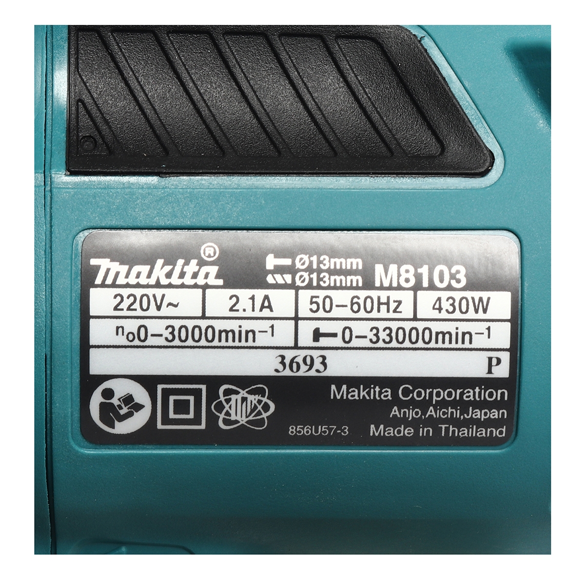 MAKITA สว่านกระแทกไฟฟ้า ขนาด 13 มม. (1/2 นิ้ว) กำลังไฟ 430 วัตต์ รุ่น M8103B ความเร็วรอบตัวเปล่า 0 - 3,000 รอบ/นาที ประเภท Euro Type  (มากีต้า : MT-Series) รูปที่ 4