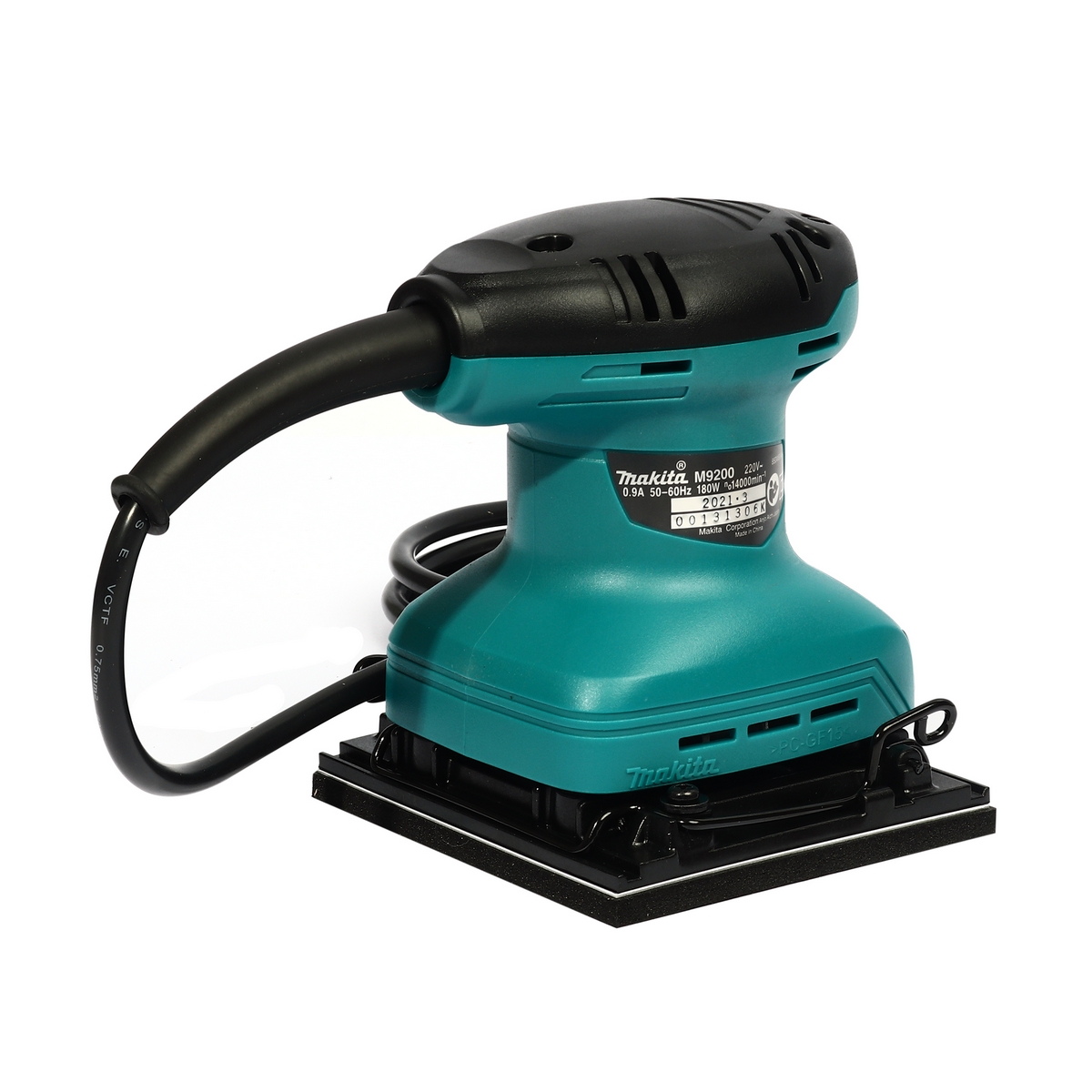 MAKITA เครื่องขัดกระดาษทรายสั่น จัตุรัส ขนาด 114 X 140 มม. (4-1/2 X 5-1/2 นิ้ว) กำลังไฟ 180 วัตต์ รุ่น M9200B ความเร็วการขัด 14,000 ครั้ง/นาที มีฉนวนสองชั้น (มากีต้า) รูปที่ 3