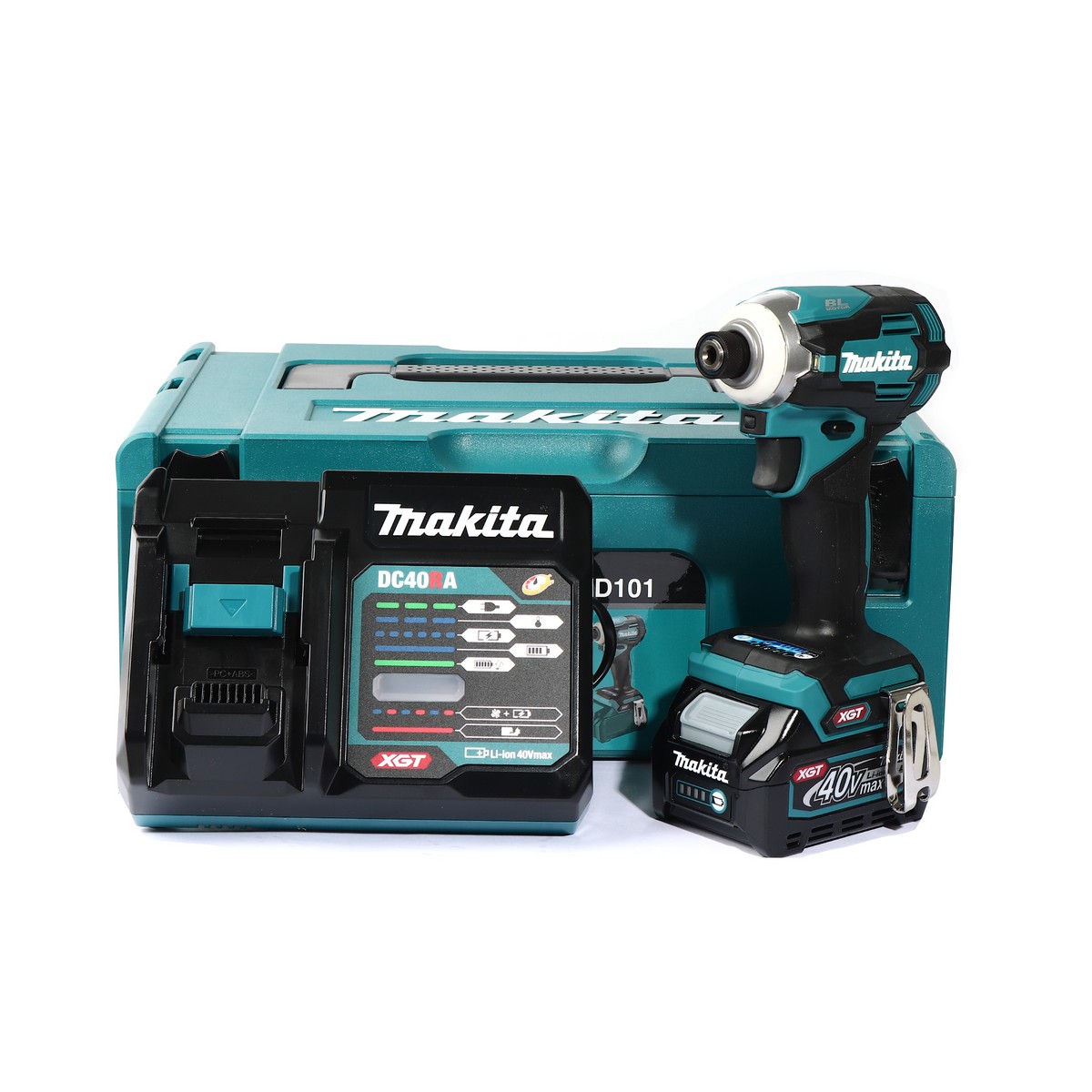 MAKITA สว่านไขควงกระแทกไร้สาย 40 โวลต์ รุ่น TD001GD101 รวมแบตเตอรี่และแท่นชาร์จ ความเร็วรอบตัวเปล่า Max 0 - 3,700 รอบ/นาที (มากีต้า) ราคา ฿12,100