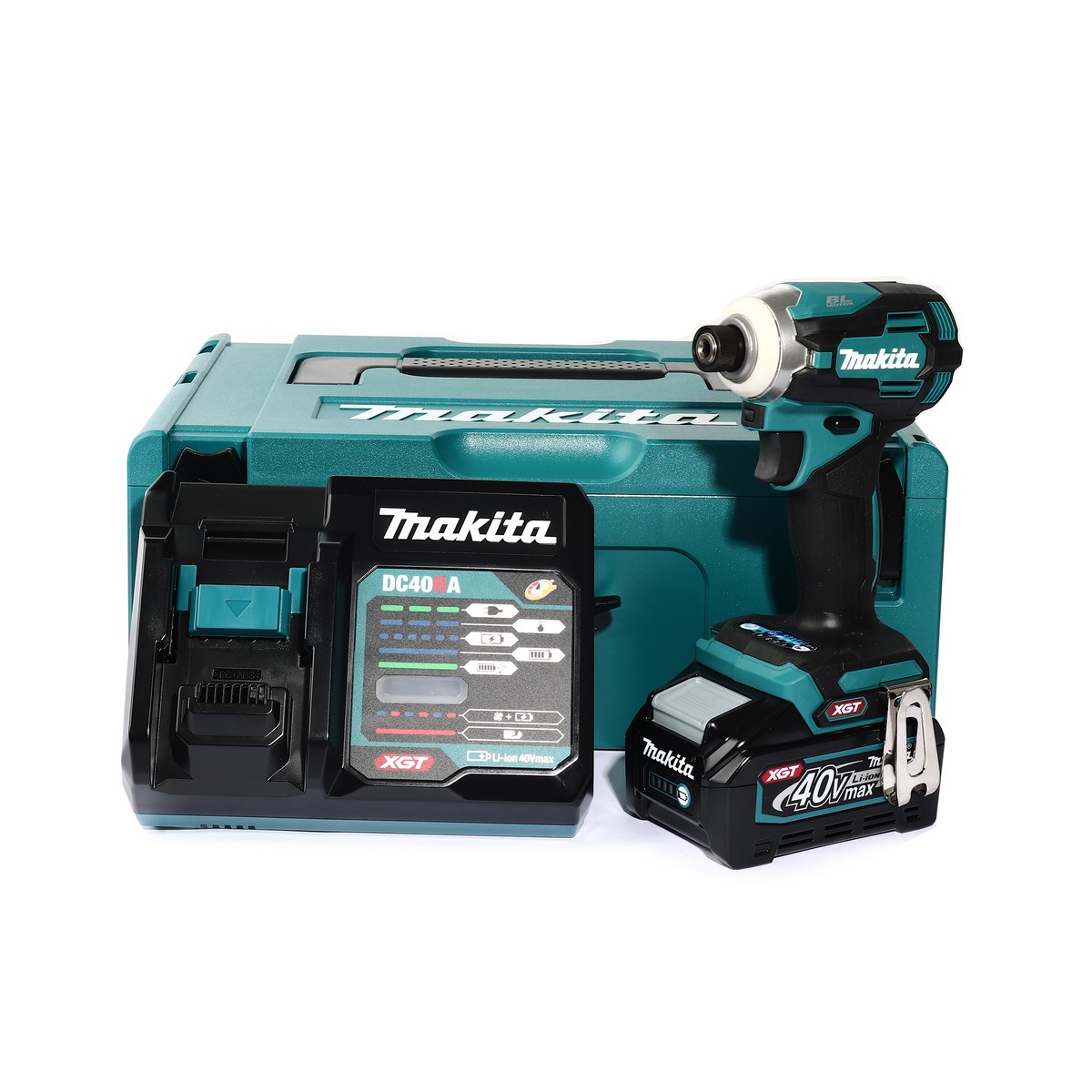 MAKITA สว่านไขควงกระแทกไร้สาย 40 โวลต์ รุ่น TD001GM101 รวมแบตเตอรี่และแท่นชาร์จ ความเร็วรอบตัวเปล่า Max 0 - 3,700 รอบ/นาที (มากีต้า) ราคา ฿13,200