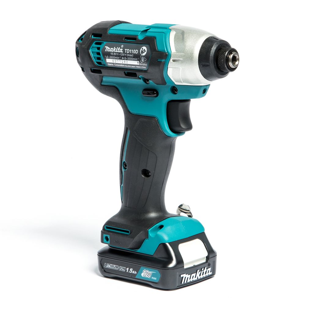 MAKITA สว่านไขควงกระแทกไร้สาย 12 โวลต์ 1/4 นิ้ว รุ่น TD110DWYE แรงบิดสูงสุด 110 นิวตันเมตร รวมแบตเตอรี่และแท่นชาร์จ (มากีต้า) รูปที่ 2