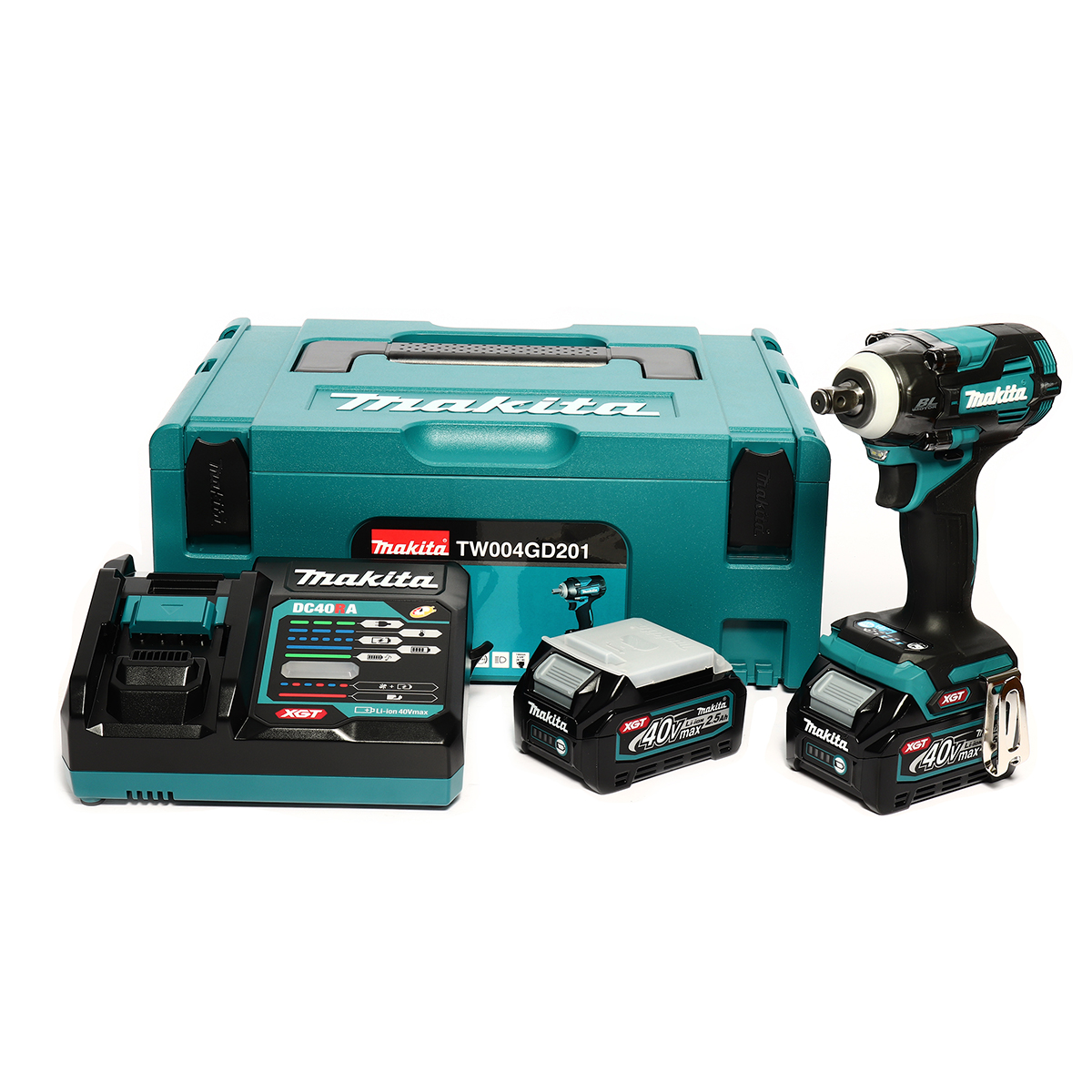 MAKITA เครื่องขันบล๊อกไร้สาย 40 โวลต์ รุ่น TW004GD201 (รวมแบตเตอรี่และแท่นชาร์จ) ความเร็วรอบตัวเปล่า (Max) 3,200 รอบ/นาที (มากีต้า) ราคา ฿18,179.5