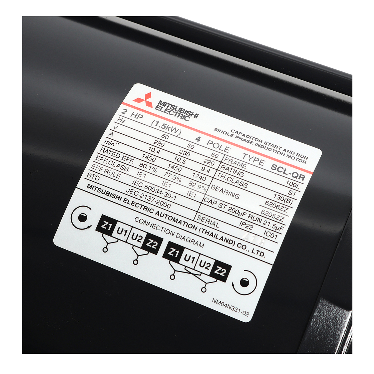 มอเตอร์ 2 HP 4P SCL-QR MITSUBISHI รูปที่ 3