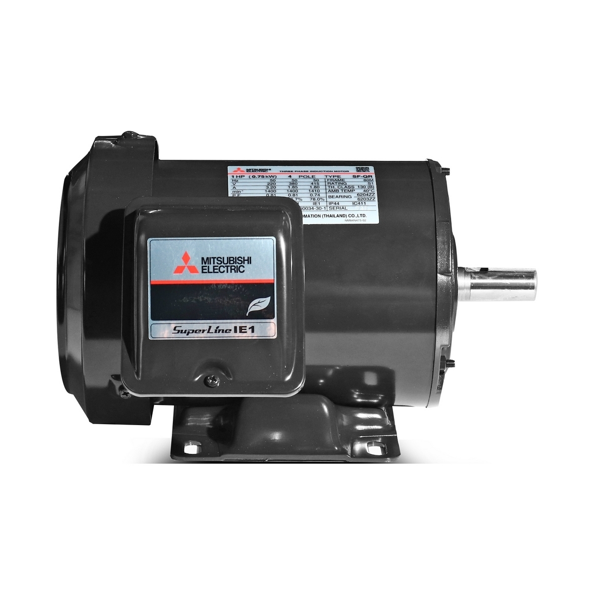 มอเตอร์ 1 HP IP-44 220/380V 4P SF-QR MITSUBISHI รูปที่ 2