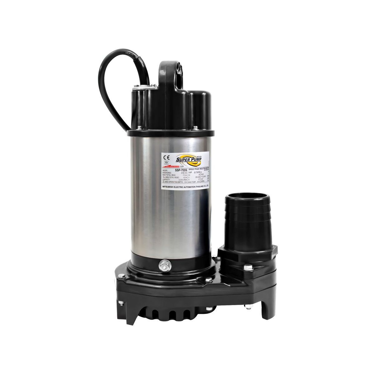 ปั๊มแช่สแตนเลส 3"(1 HP) 2สาย MITSUBISHI รุ่น SSP-755S รูปที่ 2