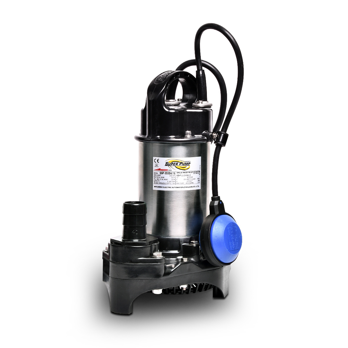 ปั๊มแช่สแตนเลสลูกลอย1-1/2" MITSUBISHI รุ่น SSP-255SA(.15) ราคา ฿5,390