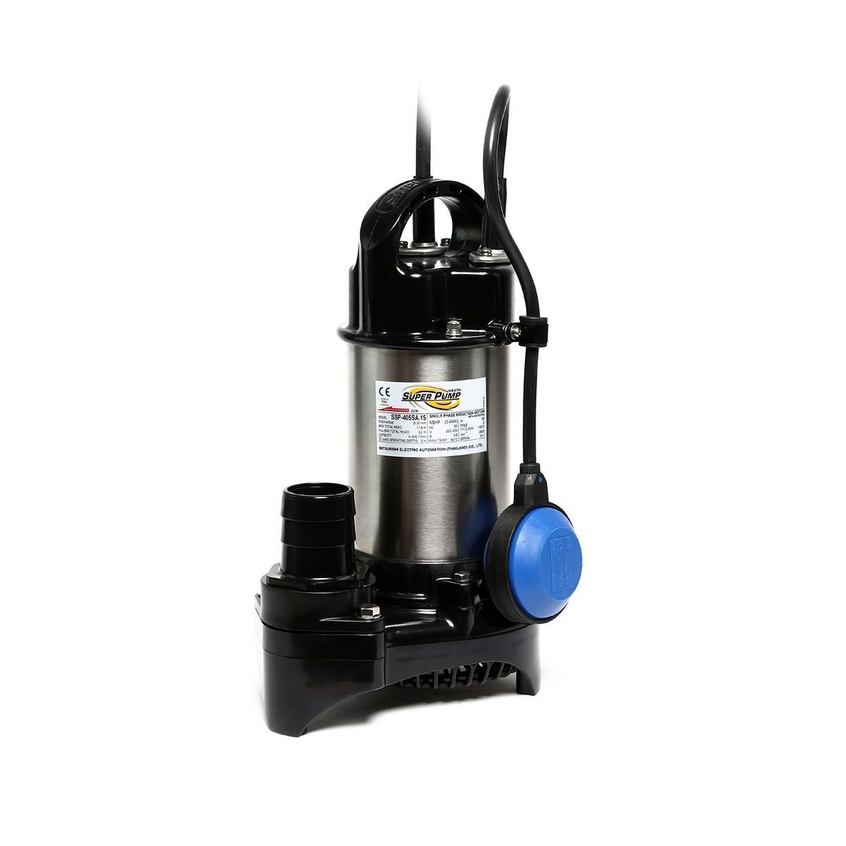 ปั๊มแช่สแตนเลสแบบลูกลอย 2" MITSUBISHI รุ่น SSP-405SA(.15) ราคา ฿5,637.5