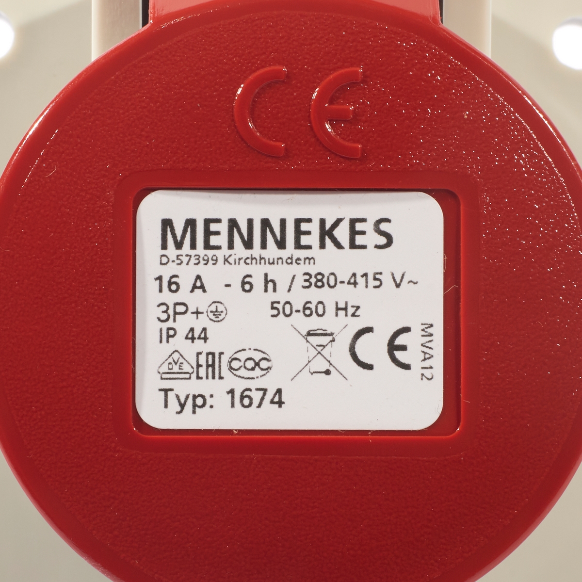 ปลั๊กเมียฝังตรง 3+E/400V/16A (1674) MENNEKES รุ่น IP44 รูปที่ 4