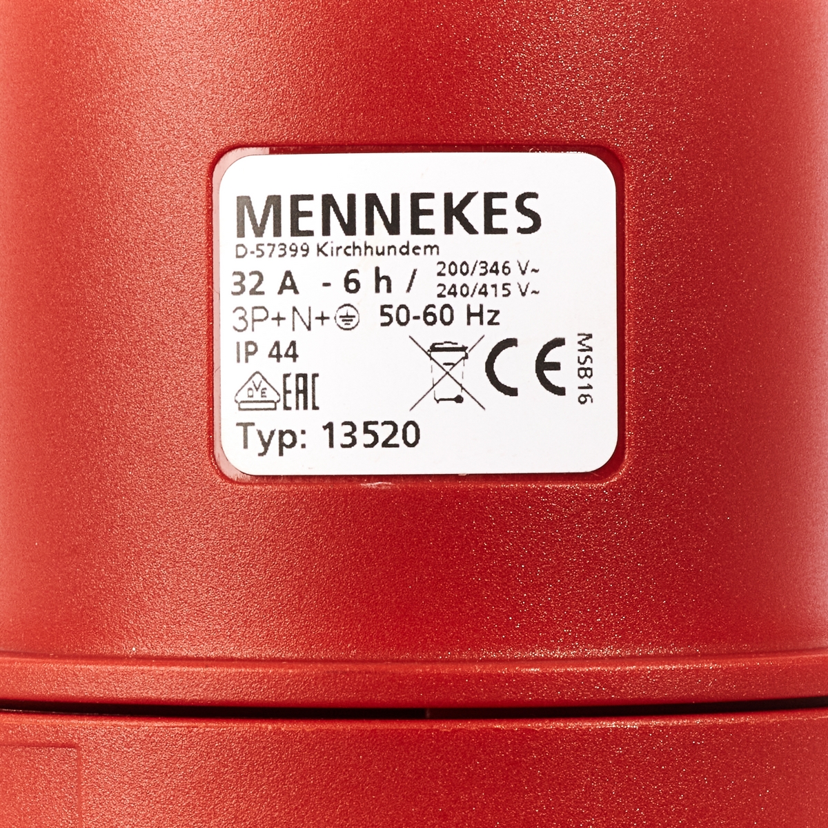 ปลั๊กผู้ AM-TOP3+N+E/400V/32A(13520) MENNEKES รุ่น IP54 รูปที่ 3