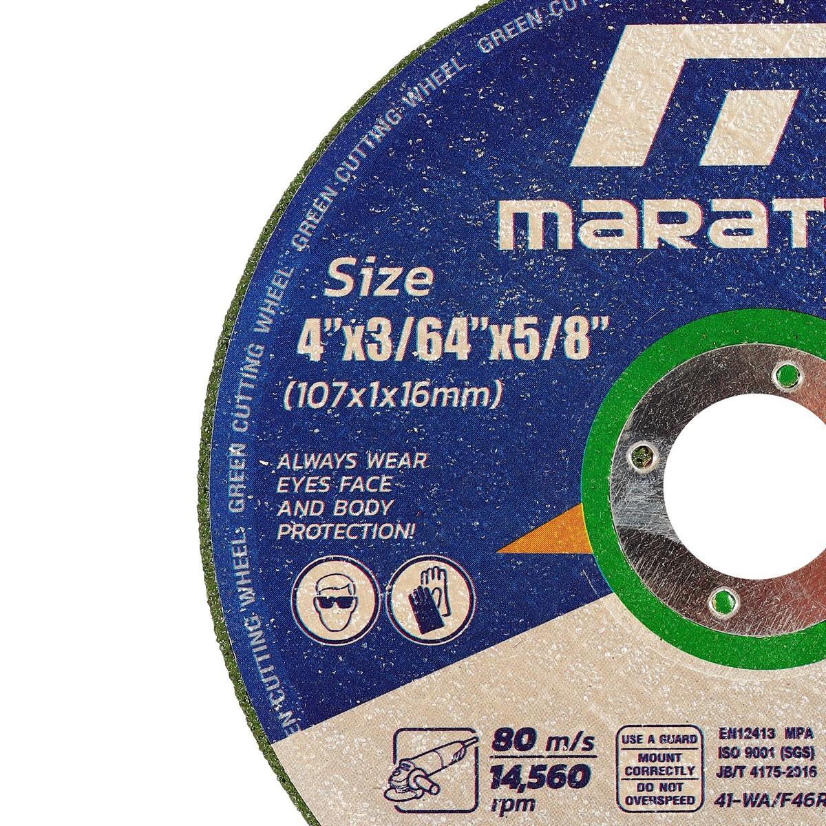แผ่นตัดสแตนเลส 4"X1 มม. เขียว GREEN CUT MARATHON รุ่น M311-1220 รูปที่ 3