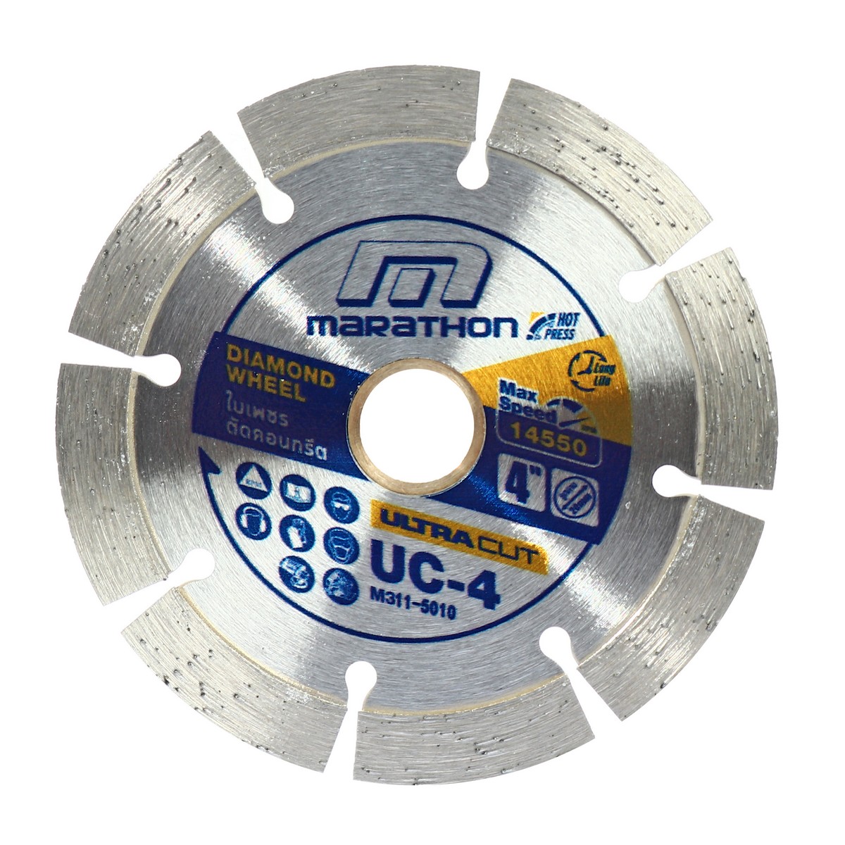 ใบเพชรตัดคอนกรีต 4" 105X2.0X20MM UC-4 MARATHON รุ่น M311-5010 ราคา ฿114