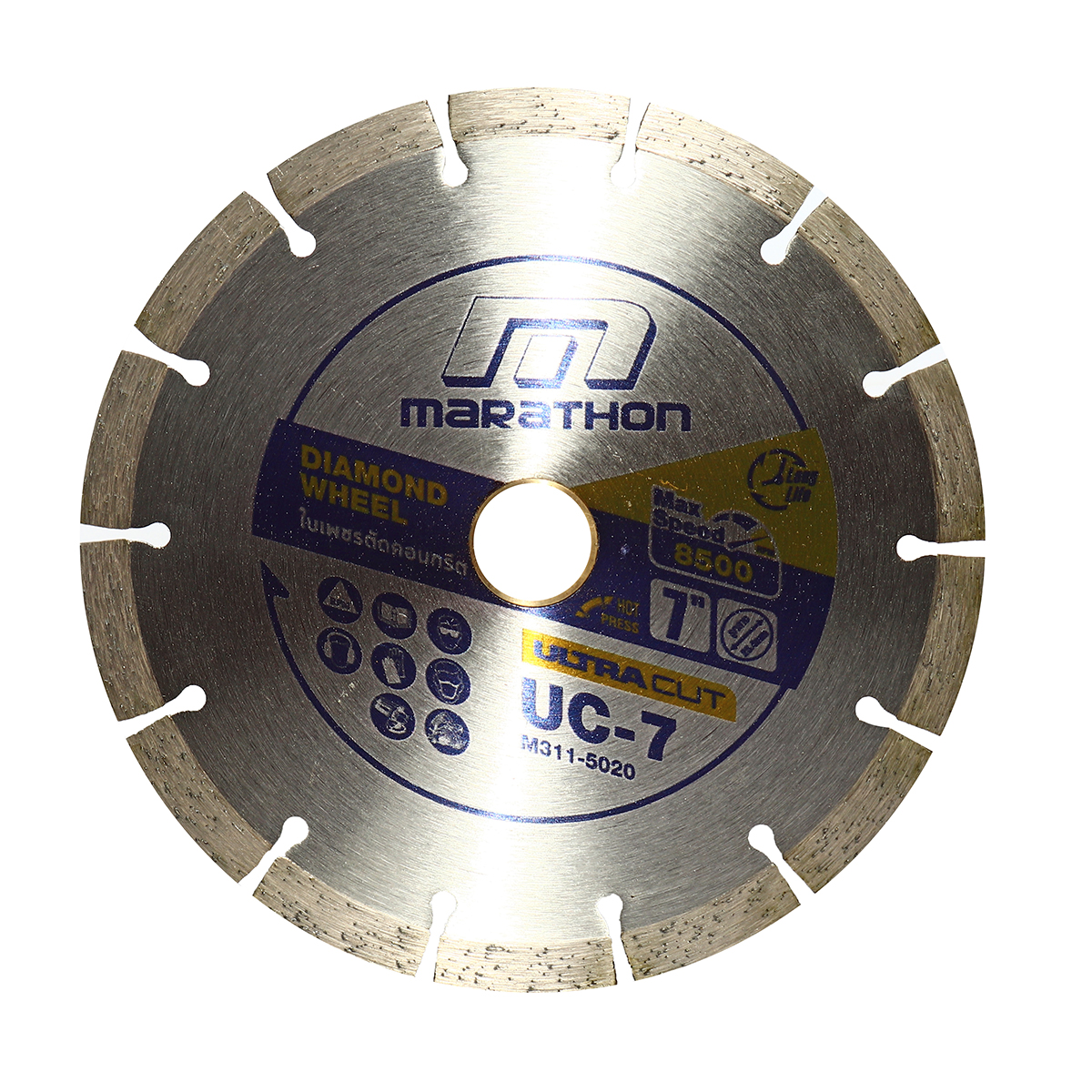 ใบเพชรตัดคอนกรีต 7" 180X2.3X25.4MM UC-7 MARATHON รุ่น 5020 ราคา ฿300
