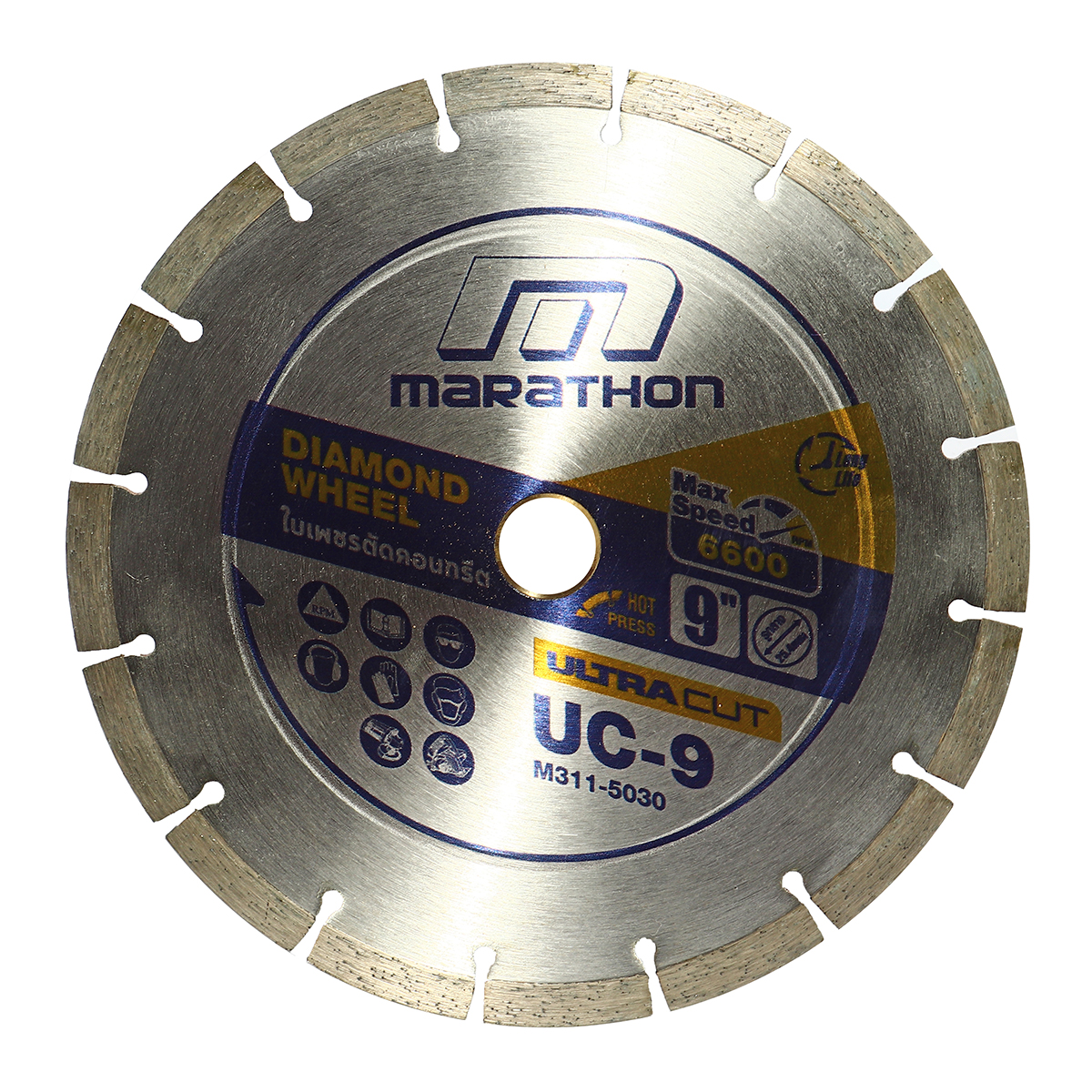 ใบเพชรตัดคอนกรีต 9" 230X2.5X25.4MM UC-9 MARATHON รุ่น 5030 ราคา ฿468