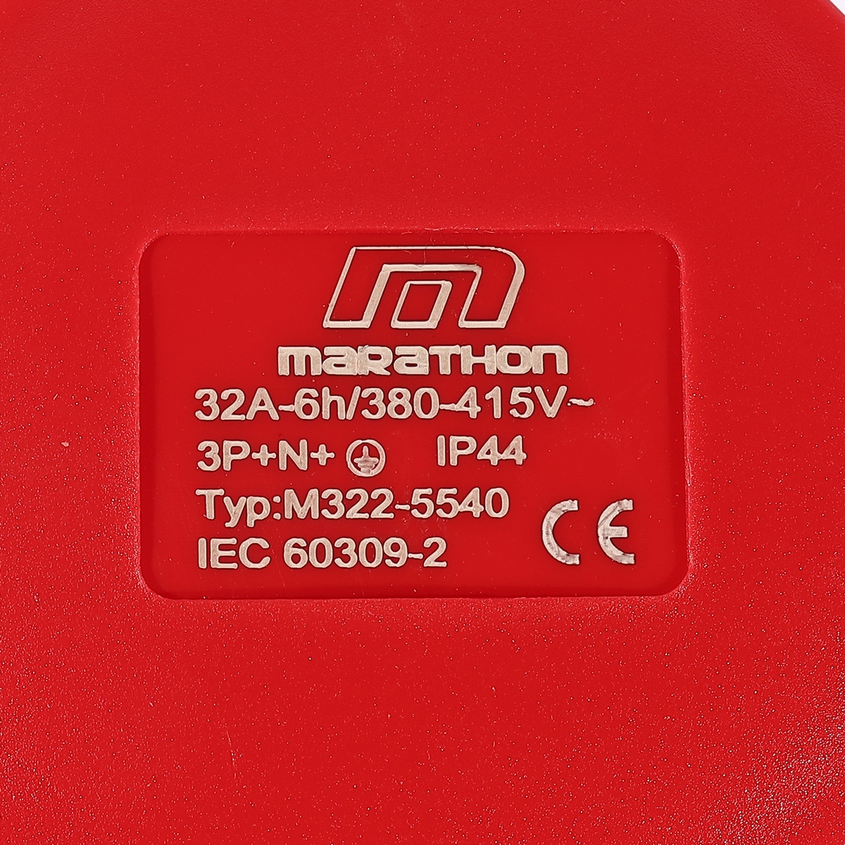 ปลั๊กตัวเมียติดสาย 32 A3P+N+E 380V IP44 MARATHON รุ่น M322-5540 รูปที่ 4