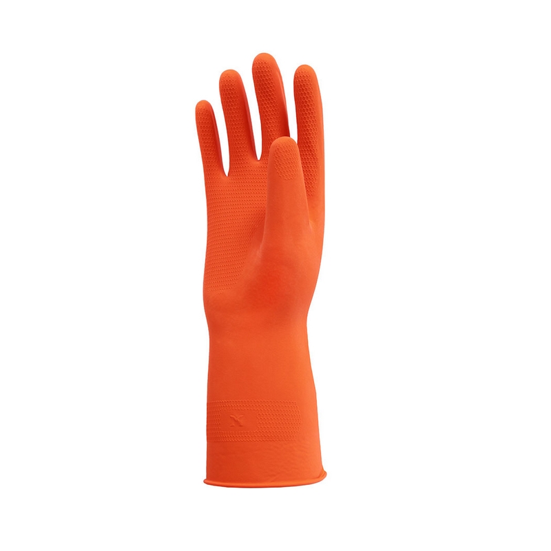ถุงมือยางธรรมชาติ สีส้ม 13"ไซส์ M MASTER GLOVE รุ่น 4D ราคา ฿19.2