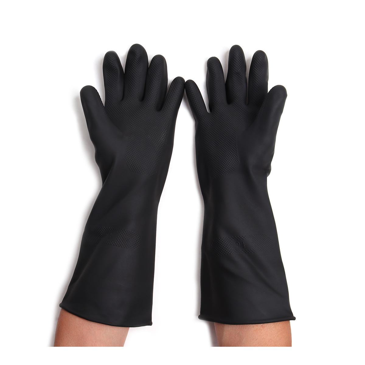 ถุงมือยางธรรมชาติ ดำ 14"ไซส์ XL STRONGMAN MASTER GLOVE รูปที่ 5