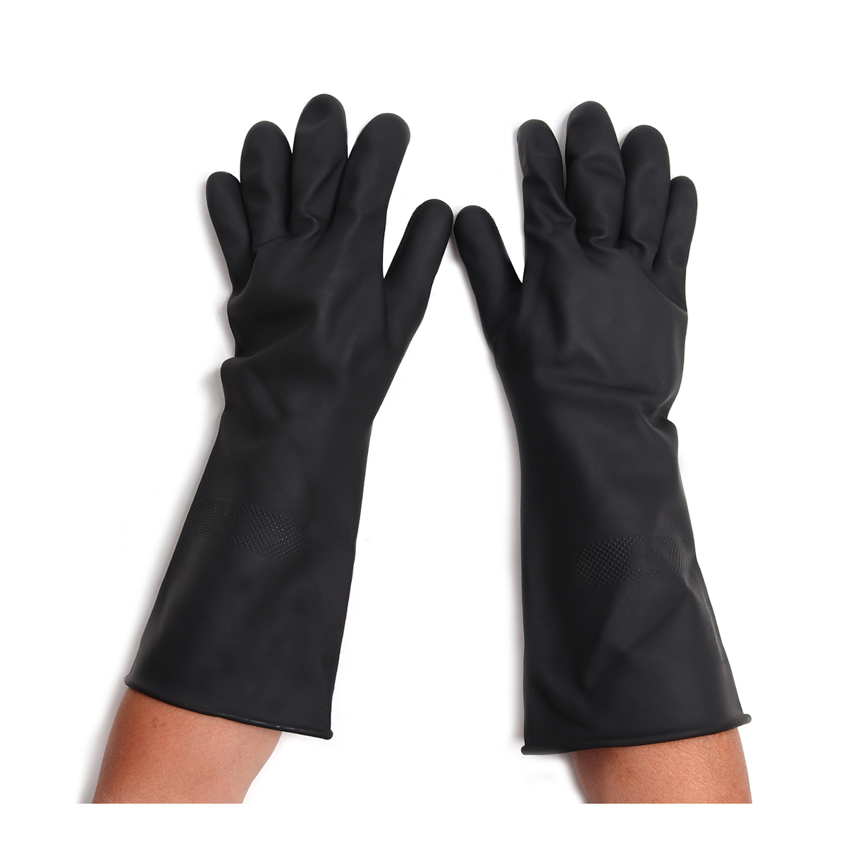 ถุงมือยางธรรมชาติ ดำ 16"ไซส์ XL STRONGMAN MASTER GLOVE ราคา ฿62.4