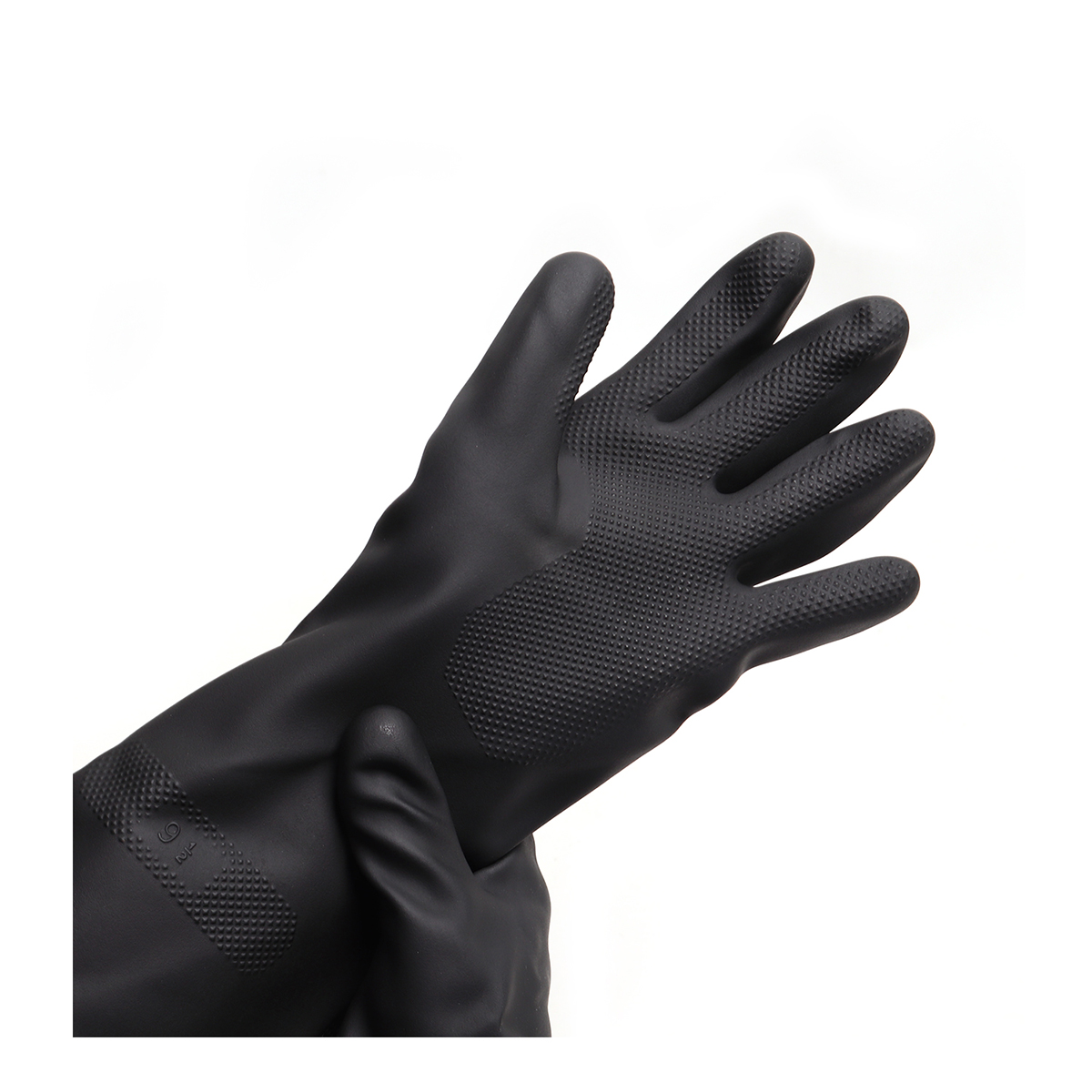 ถุงมือยางธรรมชาติ ดำ 16"ไซส์ XL STRONGMAN MASTER GLOVE รูปที่ 2
