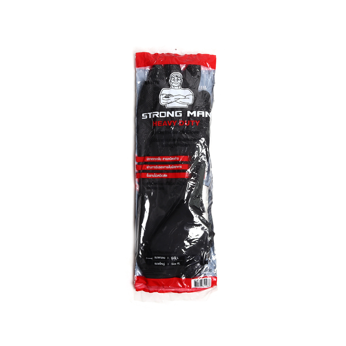 ถุงมือยางธรรมชาติ ดำ 16"ไซส์ XL STRONGMAN MASTER GLOVE รูปที่ 4