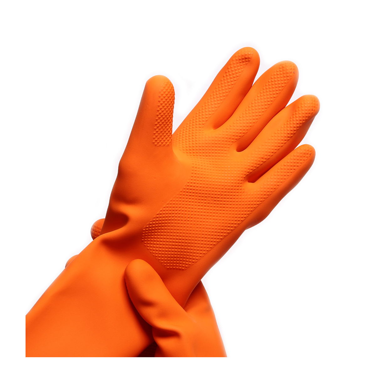 ถุงมือยางธรรมชาติ ส้ม 16"ไซส์ L STRONGMAN MASTER GLOVE รูปที่ 2