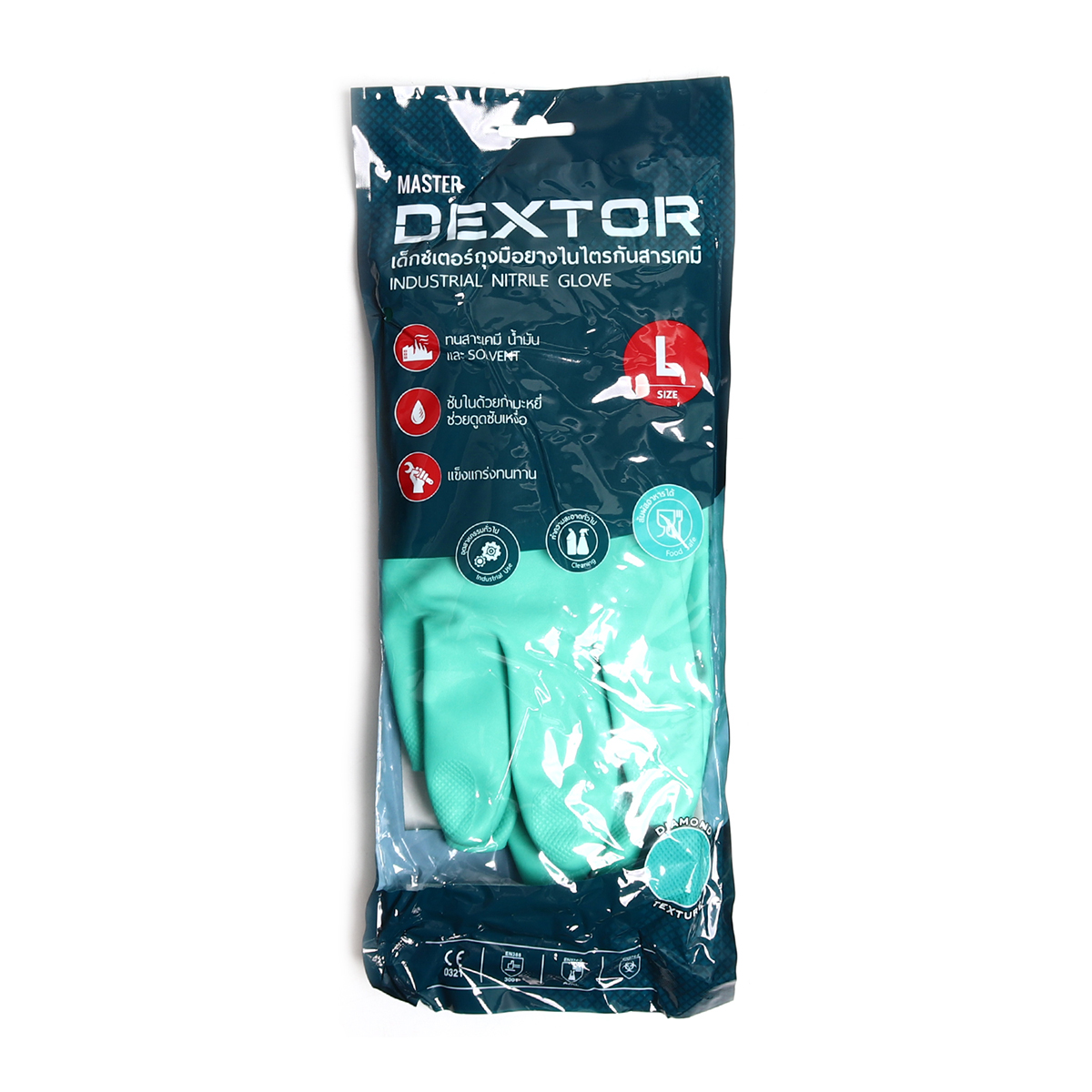 ถุงมือยางไนไตร สีเขียว ไซส์ L DEXTOR MASTER GLOVE รูปที่ 5