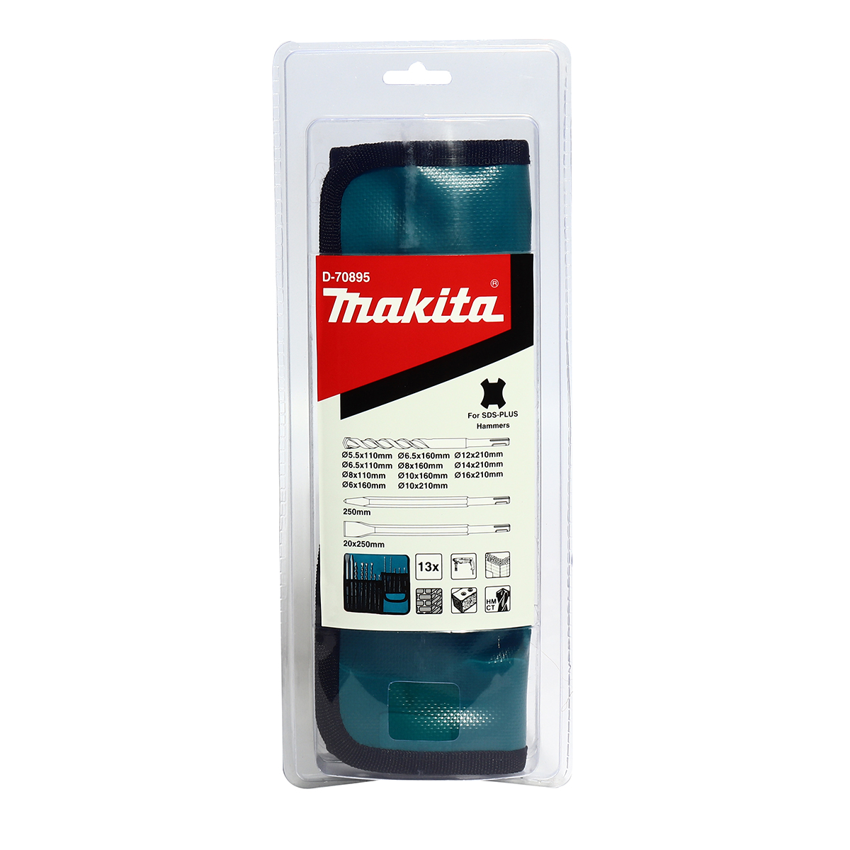 ชุดดอกสว่าน+สกัด SDS 13 ดอก/ถุงผ้า D-70895 MAKITA รุ่น 002707E รูปที่ 2