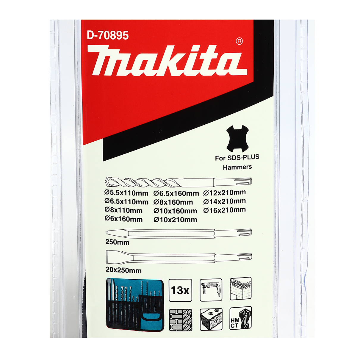 ชุดดอกสว่าน+สกัด SDS 13 ดอก/ถุงผ้า D-70895 MAKITA รุ่น 002707E รูปที่ 4