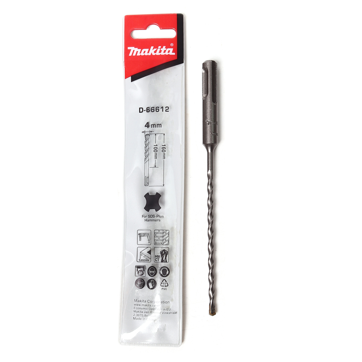 ดอกสว่านคอนกรีต SDS 2PLUS(D-66612)4X160 MAKITA รุ่น 002709 ราคา ฿56.65